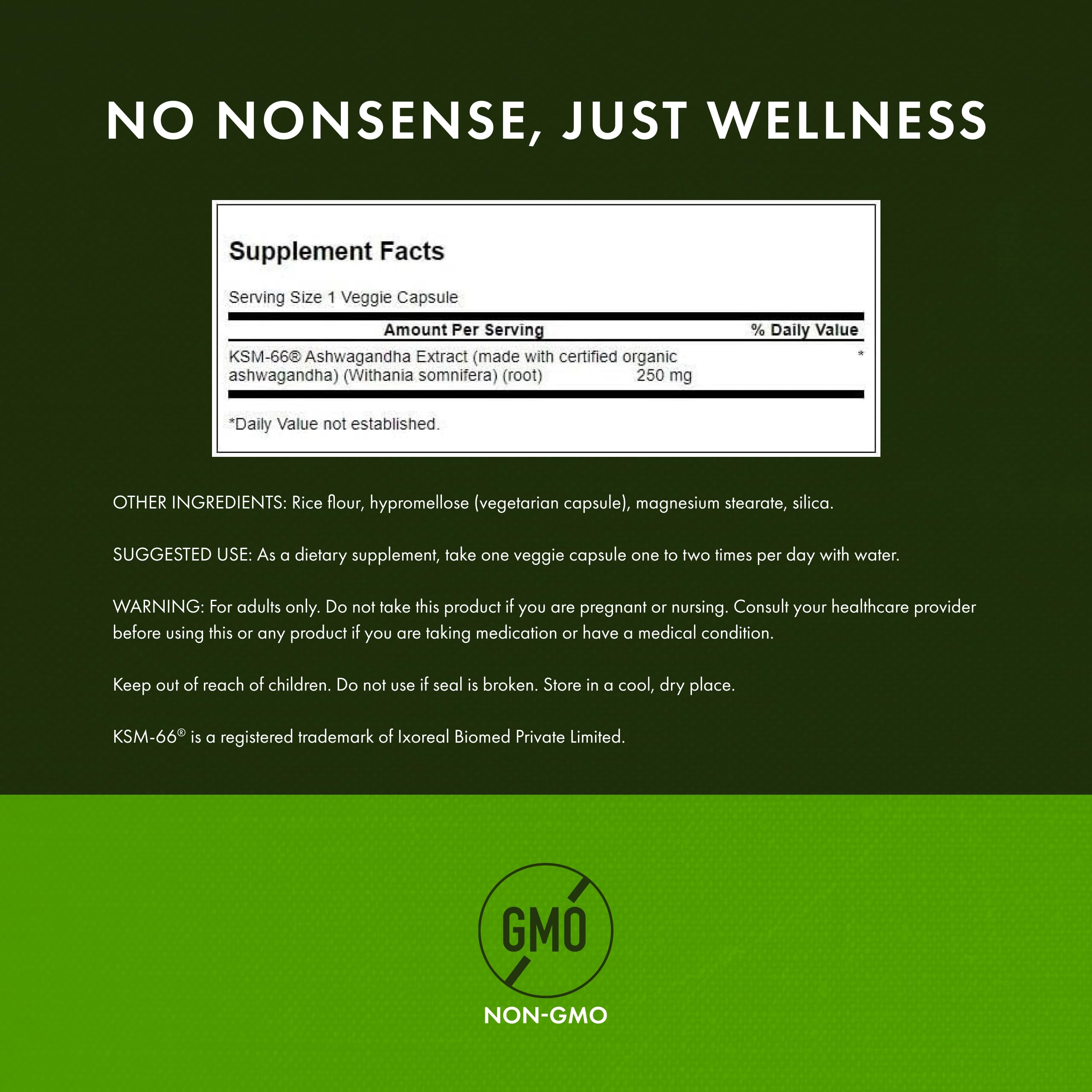 Swanson Ashwagandha KSM-66 – Stress Support & Relaxation (60 Veggie Caps, 250 mg)