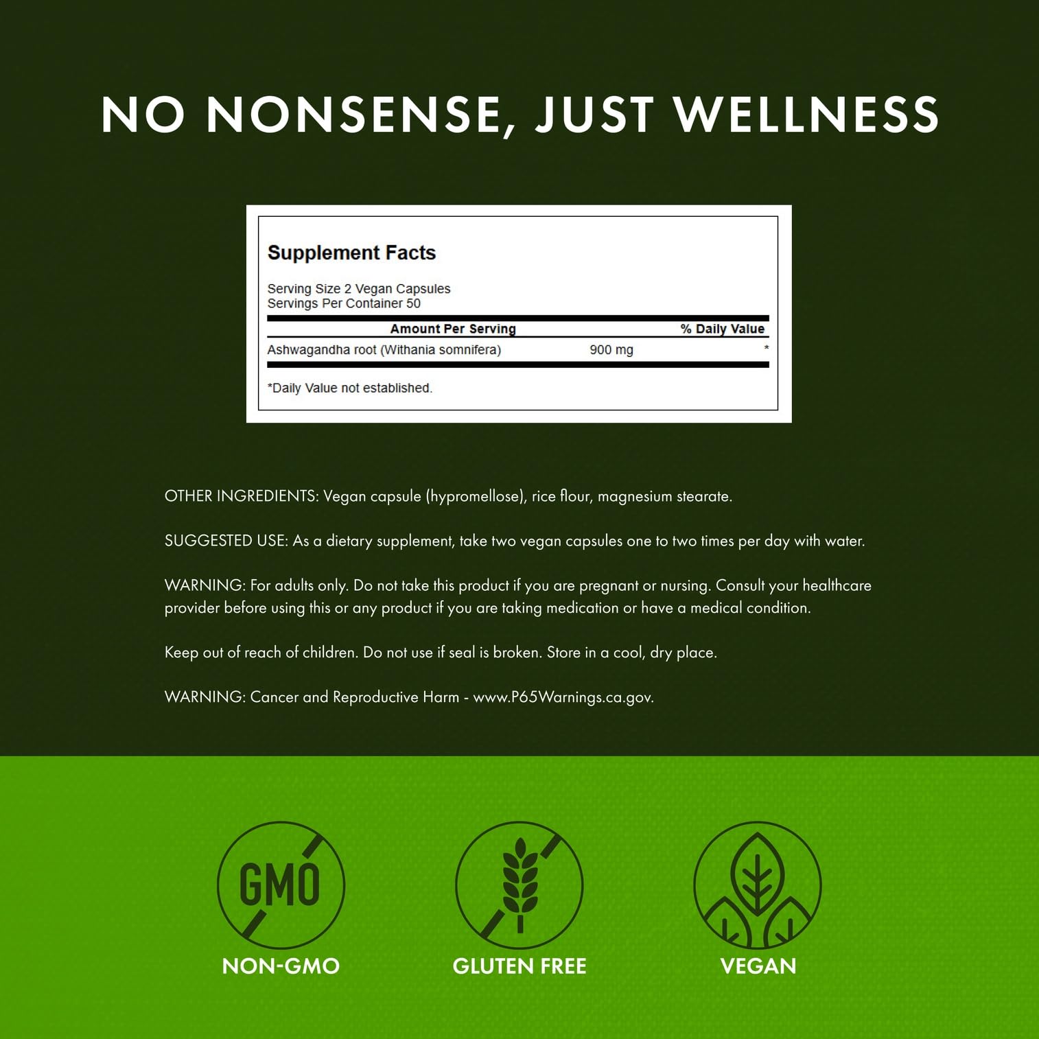 Swanson Ashwagandha Powder Supplement - 450mg, 100 Capsules | Stress & Energy