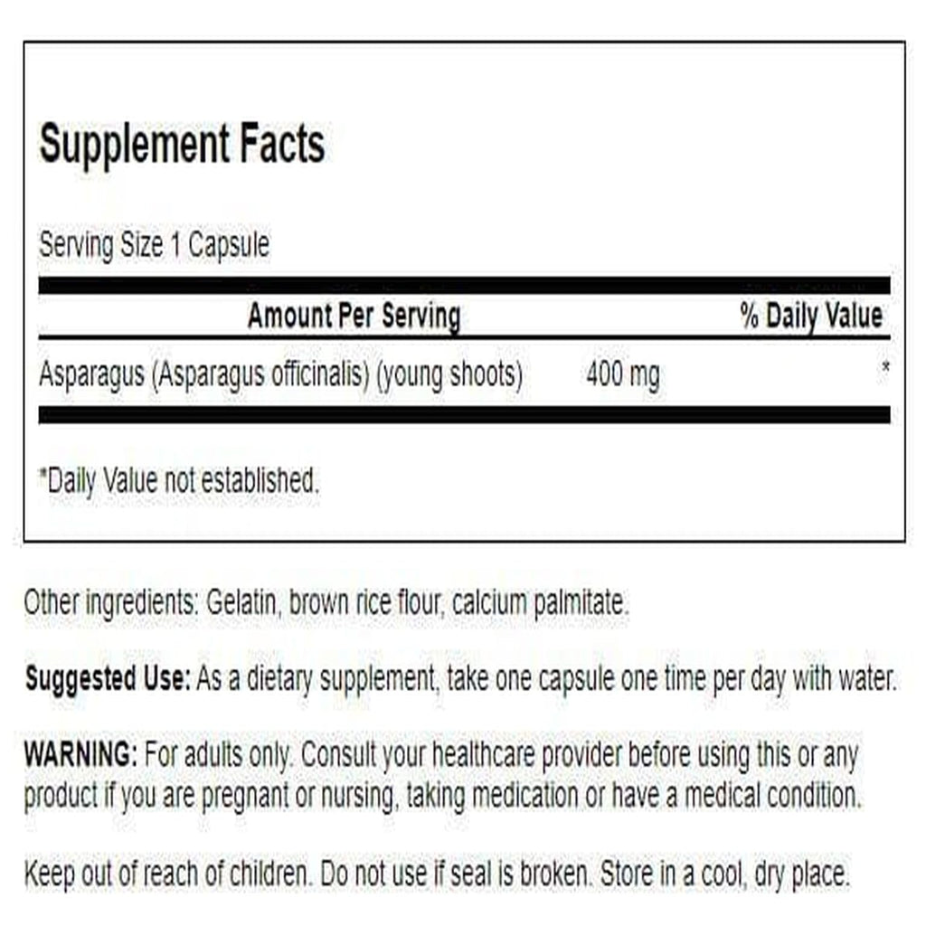 Swanson Asparagus Young Shoots 400 Milligrams - 60 Capsules