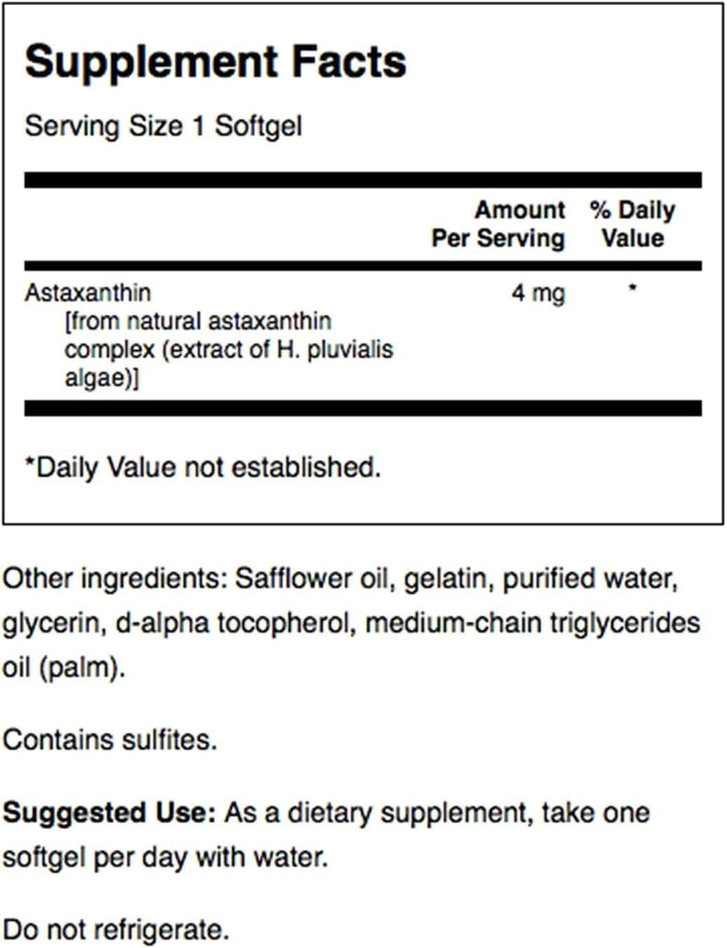 Swanson Astaxanthin 4 mg – Eye Health, Vision & Skin Support (60 Softgels)