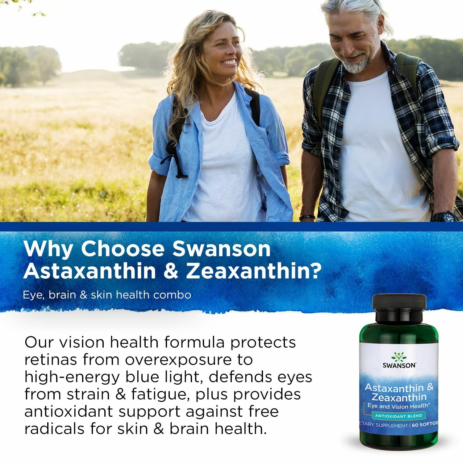 Swanson Astaxanthin & Zeaxanthin Eye Health – 60 Softgels, 2-Pack