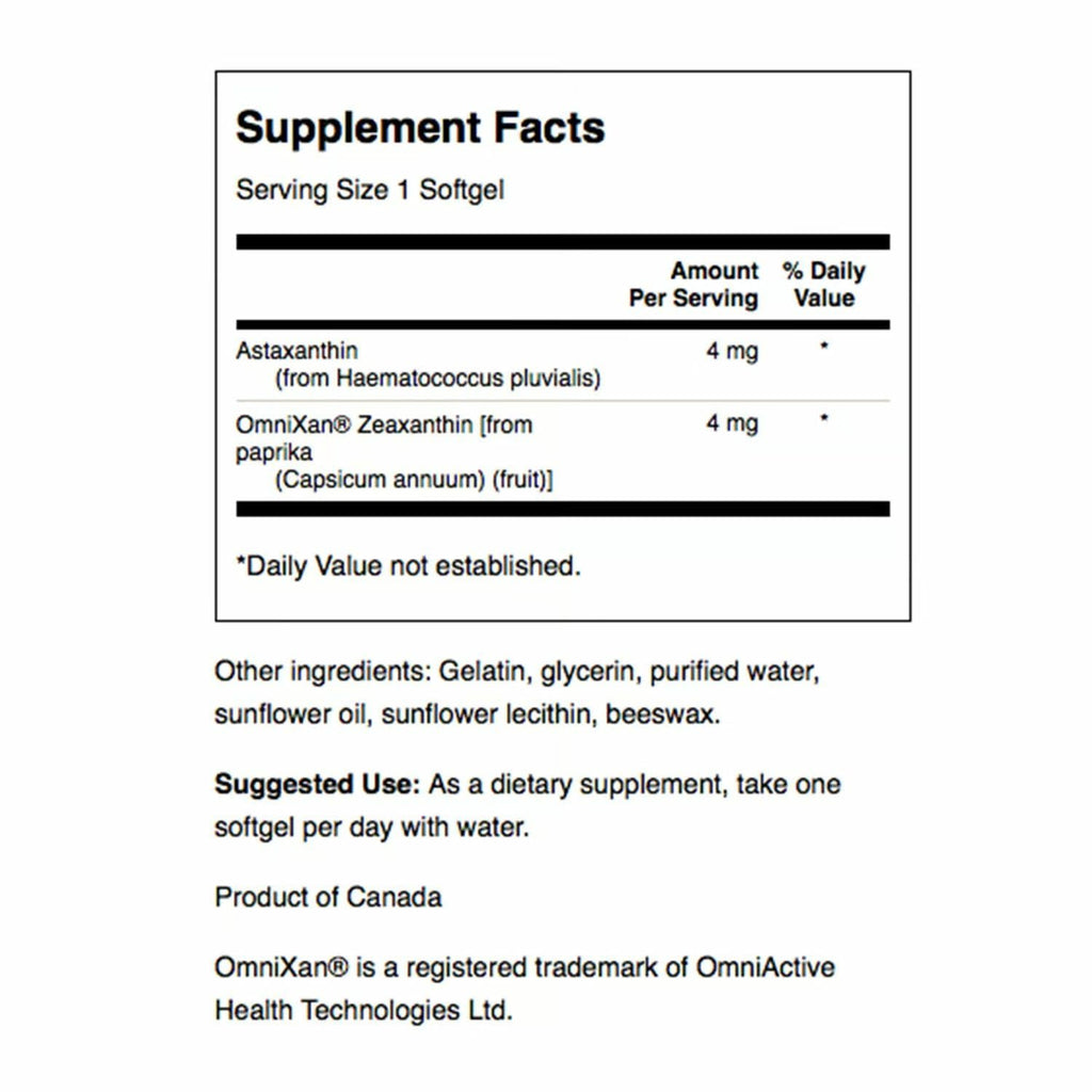 Swanson Astaxanthin & Zeaxanthin Eye Health – 60 Softgels, 2-Pack