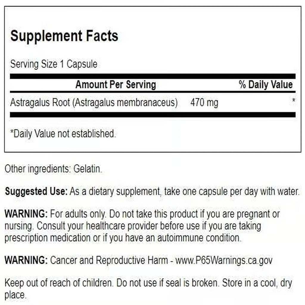 Swanson Astragalus Root | Immune Support & Heart/Liver Health | 100 Capsules