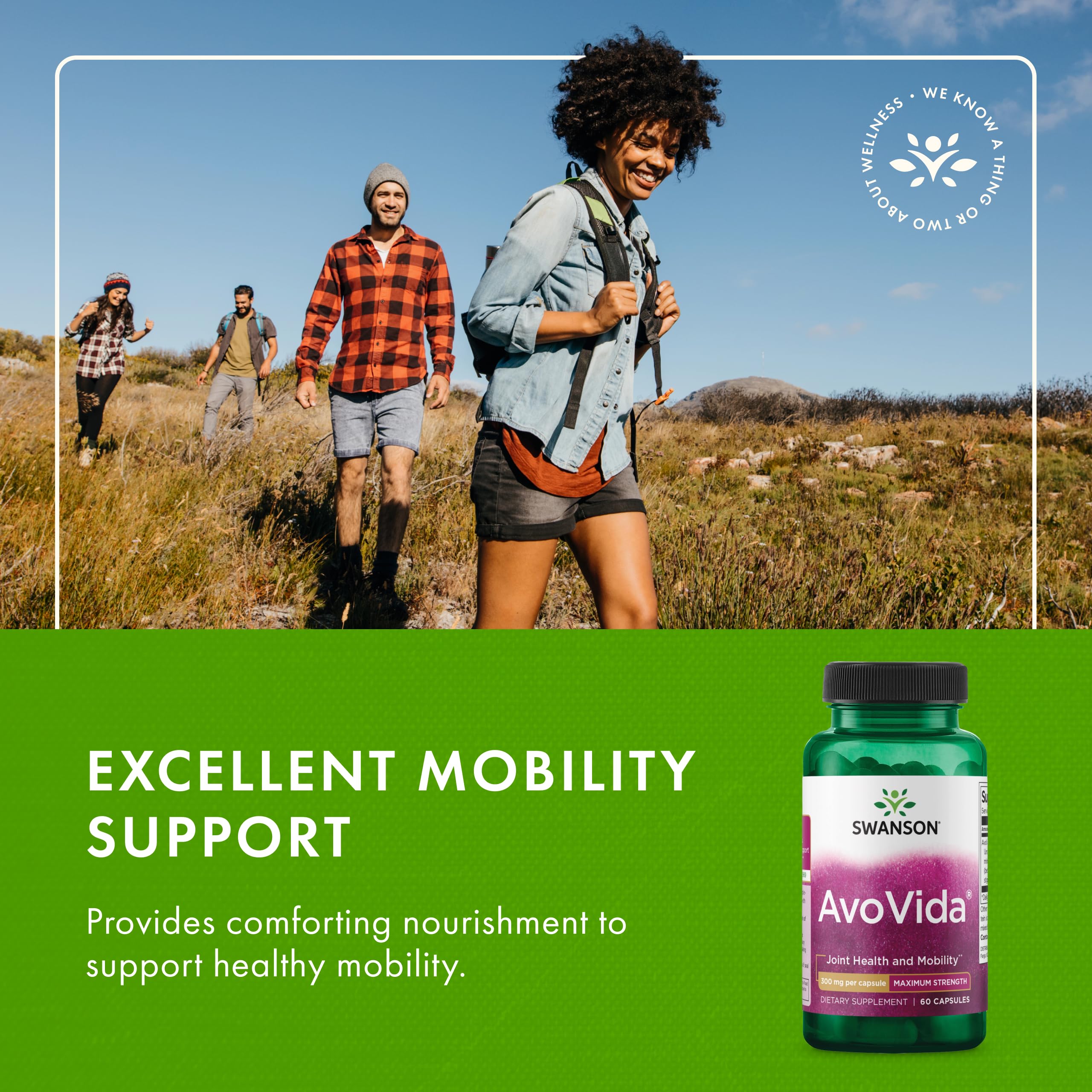 Swanson AvoVida - Avocado & Soybean Unsaponifiables for Joint Health & Mobility | 60 Caps
