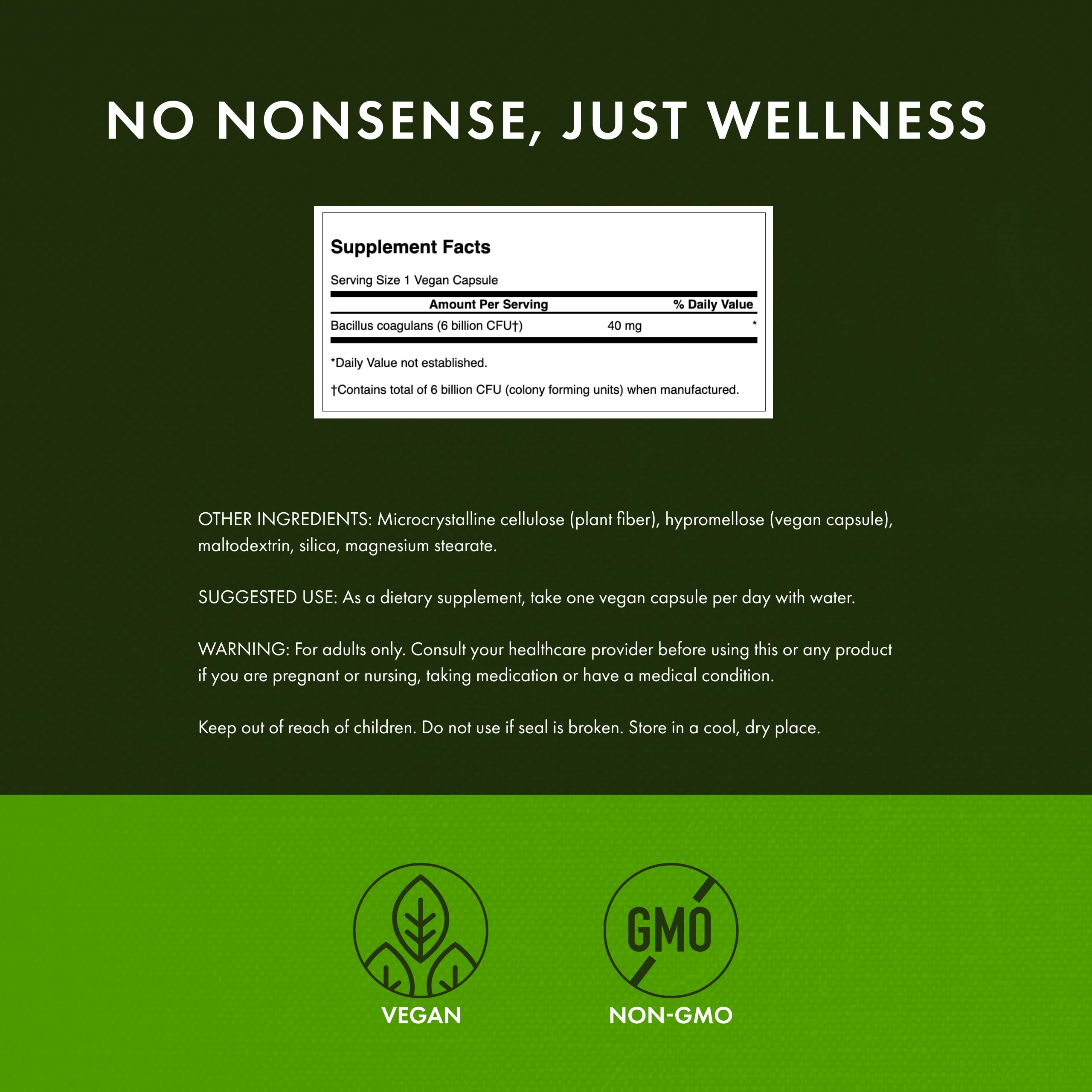 Swanson Bacillus Coagulans Probiotic - 6B CFU, 60 Veggie Capsules | Digestive Health