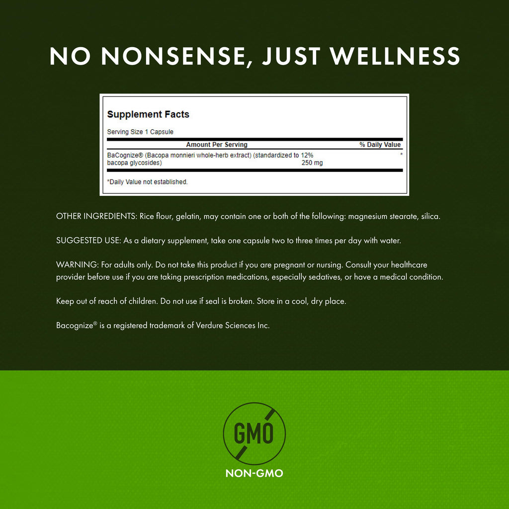 Swanson Bacopa Monnieri Extract Bacognize 250 mg | 90 Capsules (2 Pack)