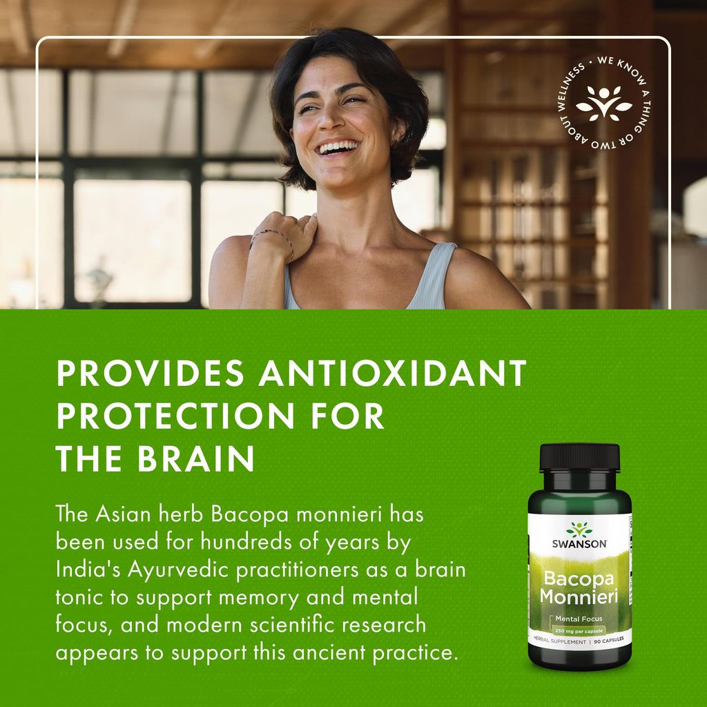 Swanson Bacopa Monnieri Extract Bacognize 250 mg | 90 Capsules (2 Pack)