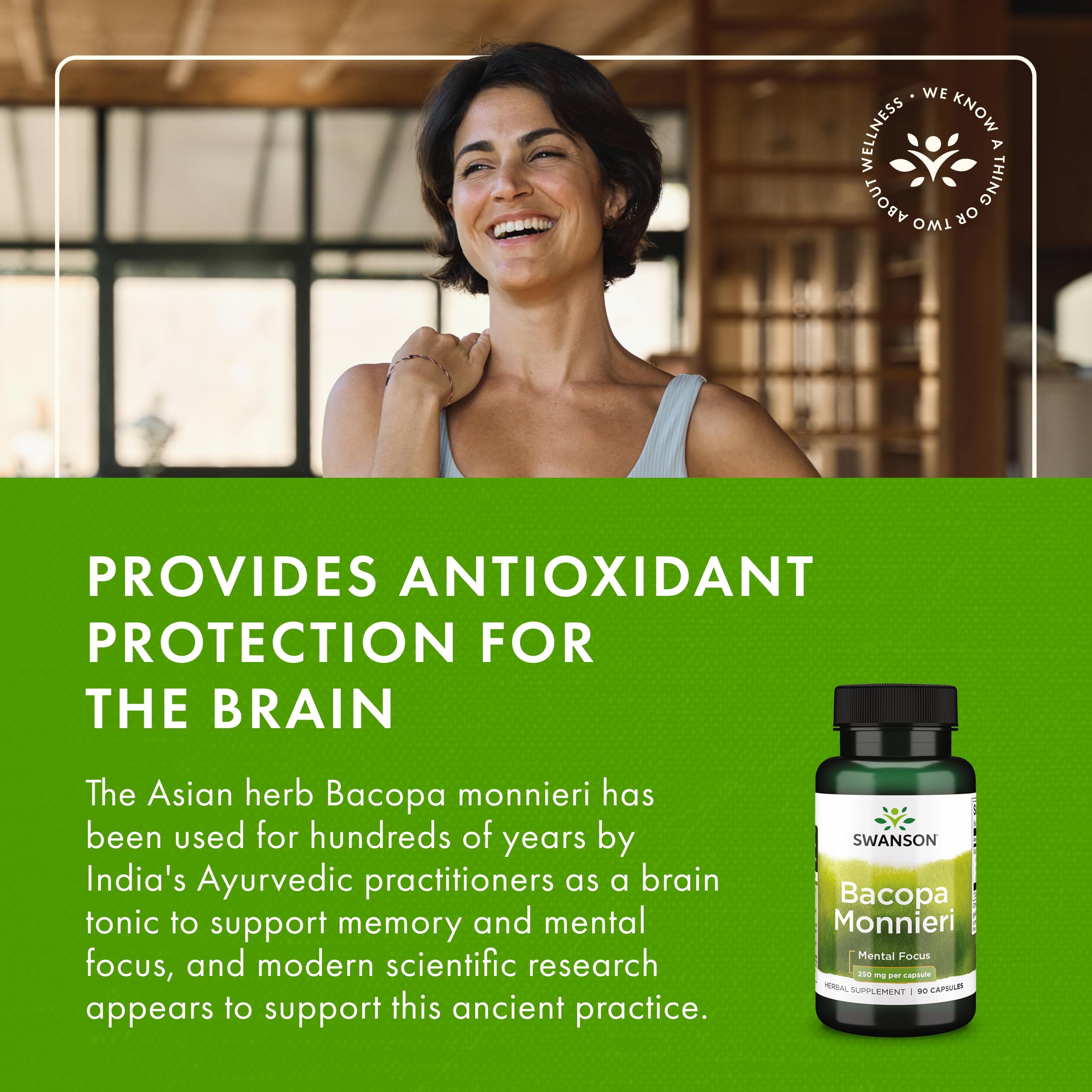 Swanson Bacopa Monnieri Extract Bacognize 250 mg | 90 Capsules (2 Pack)