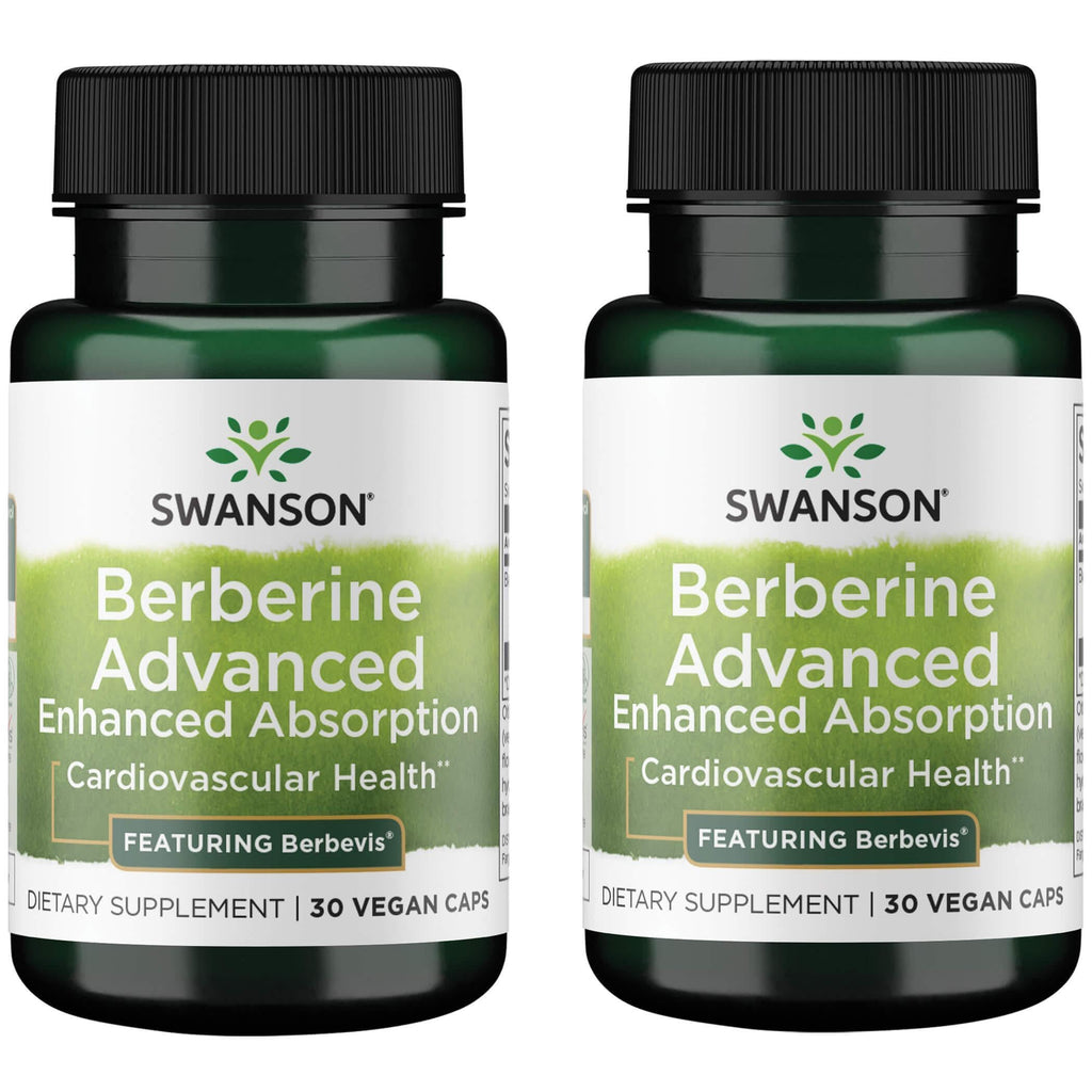Swanson Berberine Advanced Enhanced Absorption – Berbevis 550 mg, 2 Pack (60 Veg Caps)