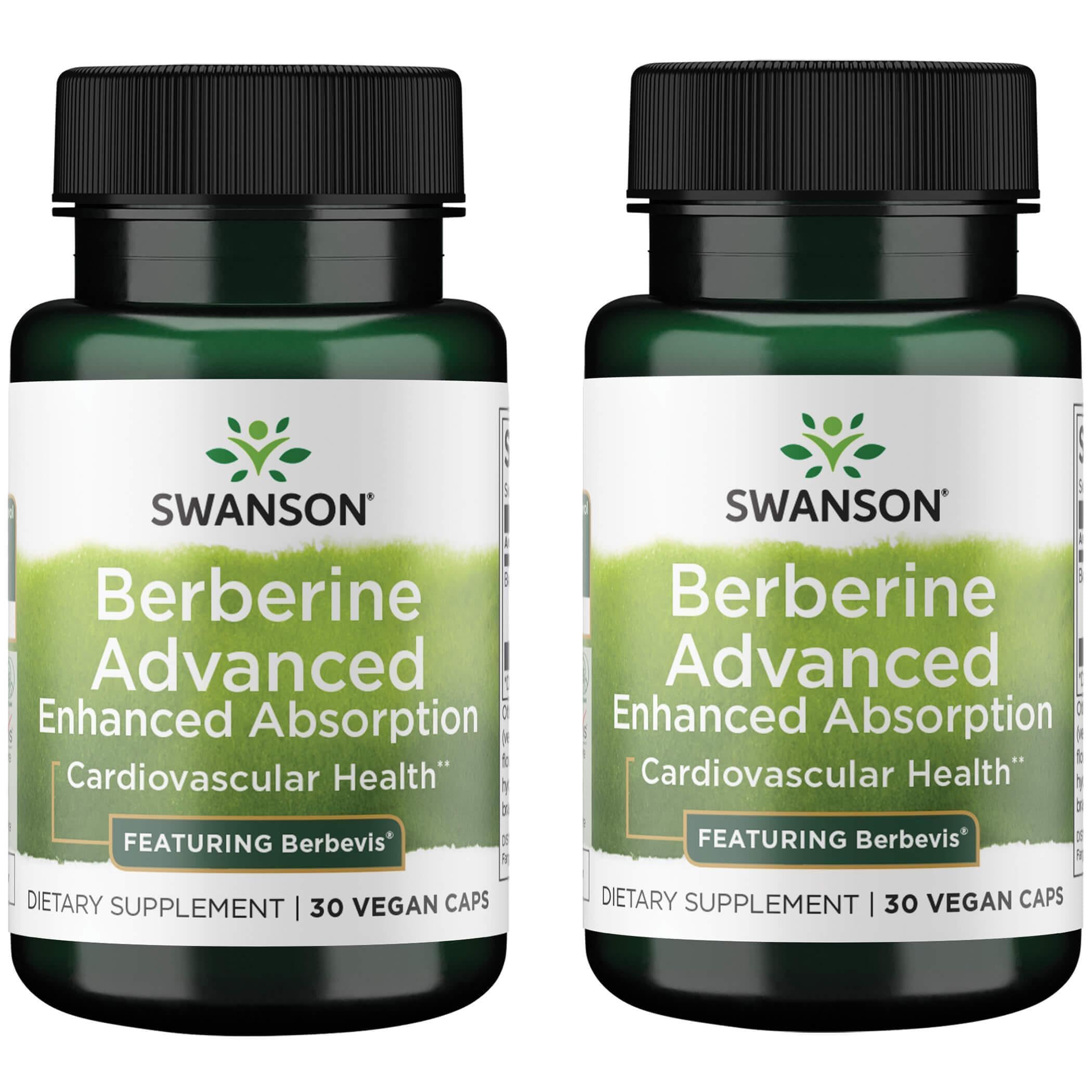 Swanson Berberine Advanced Enhanced Absorption – Berbevis 550 mg, 2 Pack (60 Veg Caps)