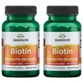 Swanson Biotin - High Potency 10,000 mcg 60 Sgels (2 Pack) | Hair, Skin & Nails Support