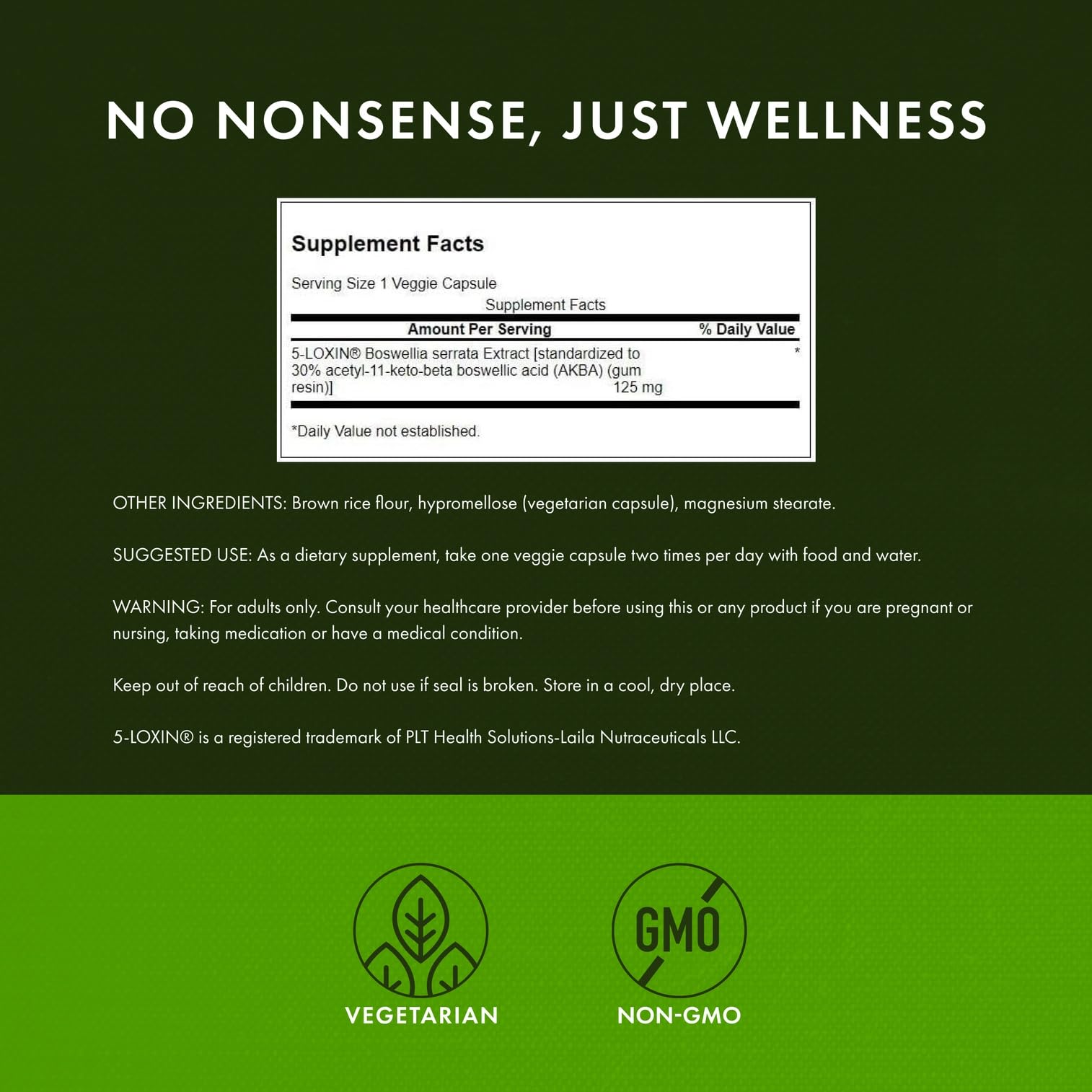 Swanson Boswellia Serrata Extract 125 mg – 60 Veg Caps – 3 Pack