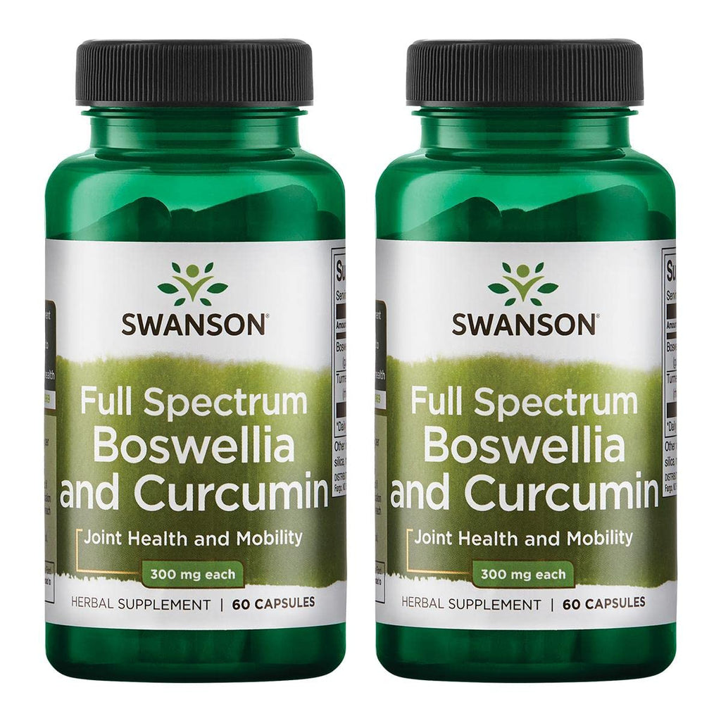 Swanson Full Spectrum Boswellia & Curcumin – 60 Capsules, 2 Pack