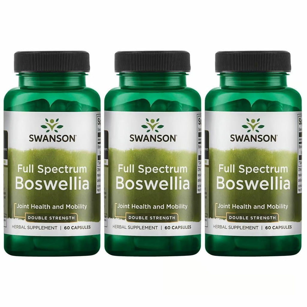 Swanson Double Strength Boswellia – Joint Support Supplement (60 Capsules, 800mg Each) – 3 Pack