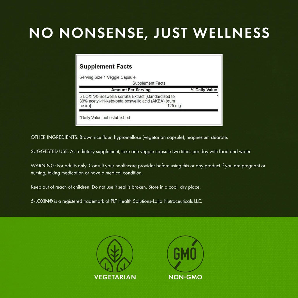 Swanson Boswellia Serrata Extract 125 mg – 60 Veg Caps (2-Pack)