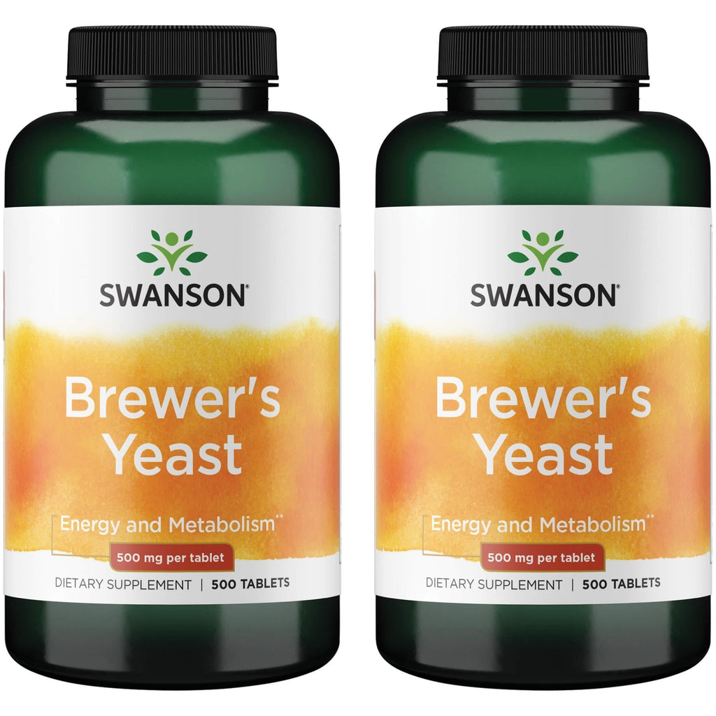 Swanson Brewer's Yeast - B Complex Vitamin Formula (500mg, 500 Tablets) (2 Pack)