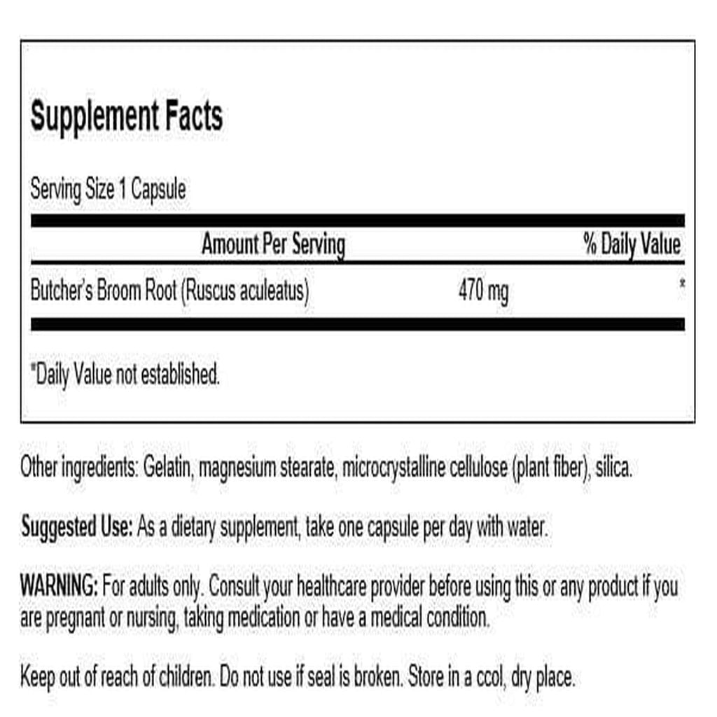 Swanson Butcher's Broom 470 mg - 100 Capsules | Swanson Health