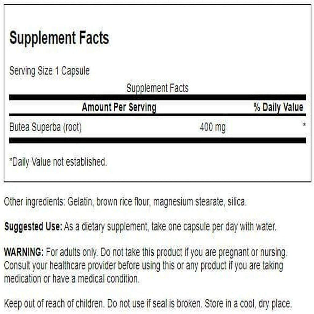 Swanson Butea Superba Root – Full Spectrum Intimacy & Sexual Support (400 mg, 60 capsules, 2 pack)