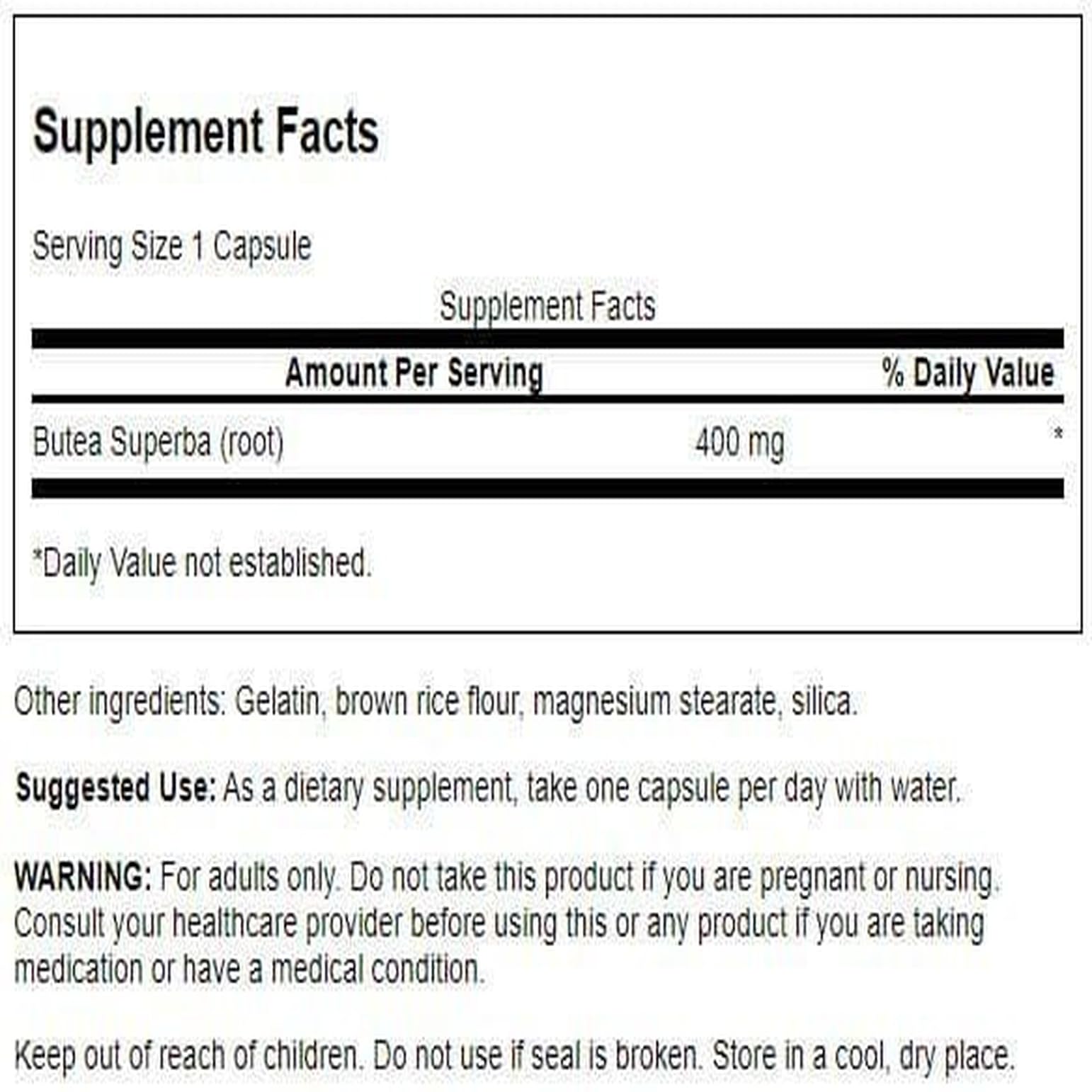 Swanson Butea Superba Root – Full Spectrum Intimacy & Sexual Support (400 mg, 60 capsules, 2 pack)