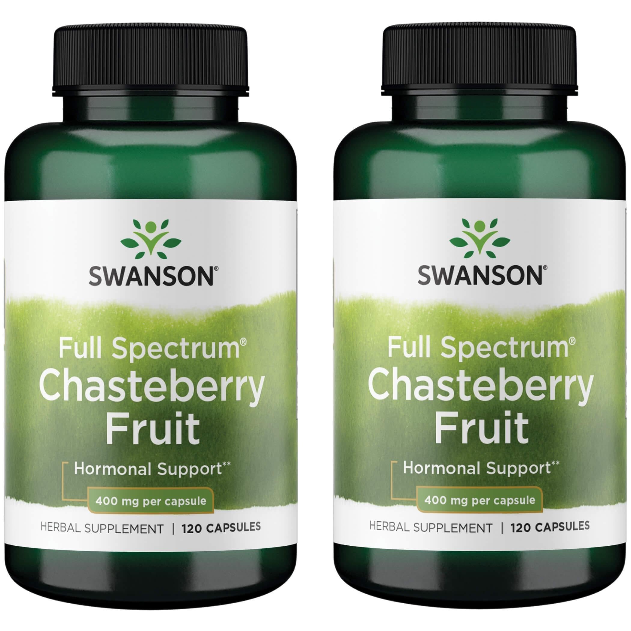 Swanson Chasteberry Fruit 400mg – 120 Capsules (2 Pack) | PMS & Menopause Support