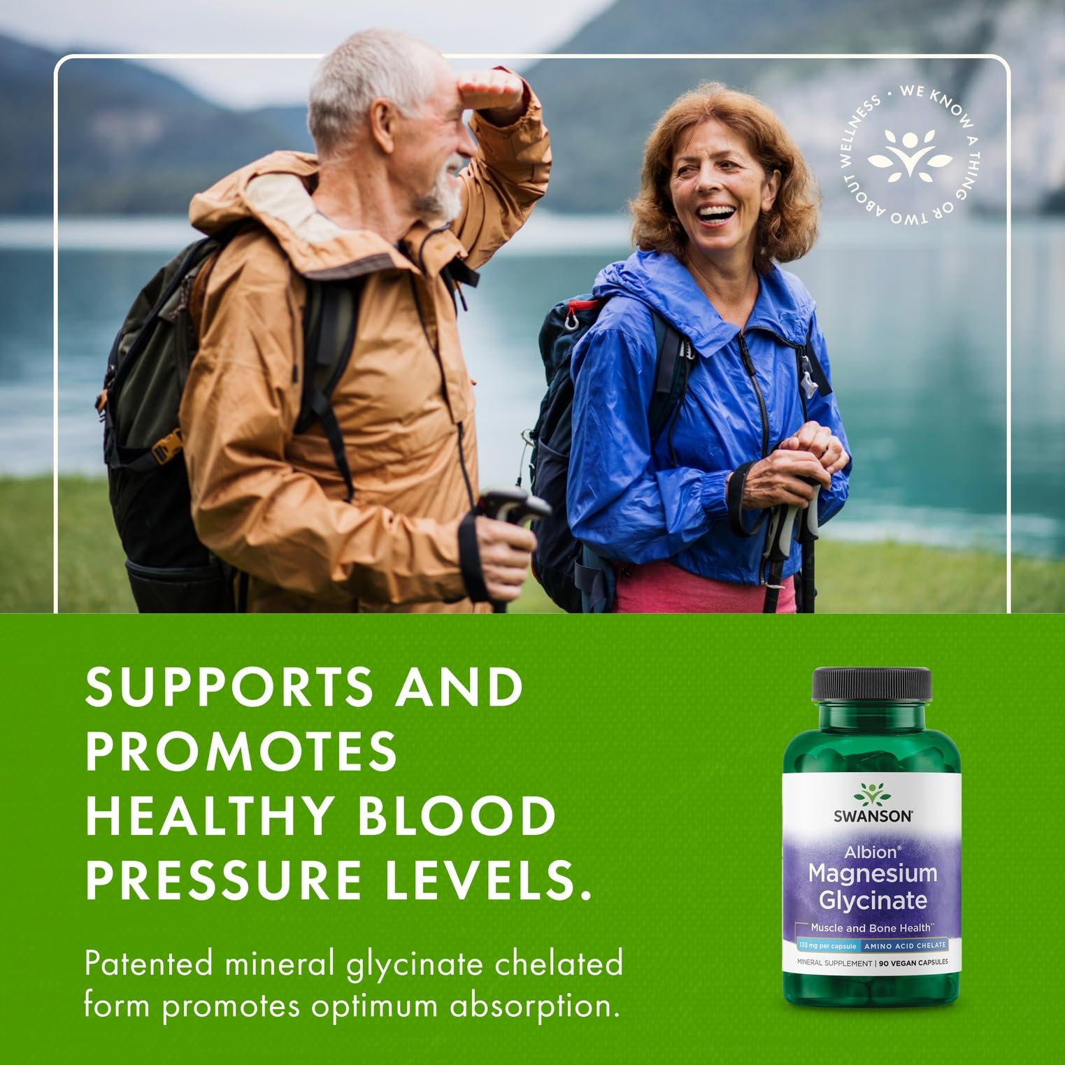 Swanson Chelated Magnesium 133 mg – 90 Capsules (3 Pack)