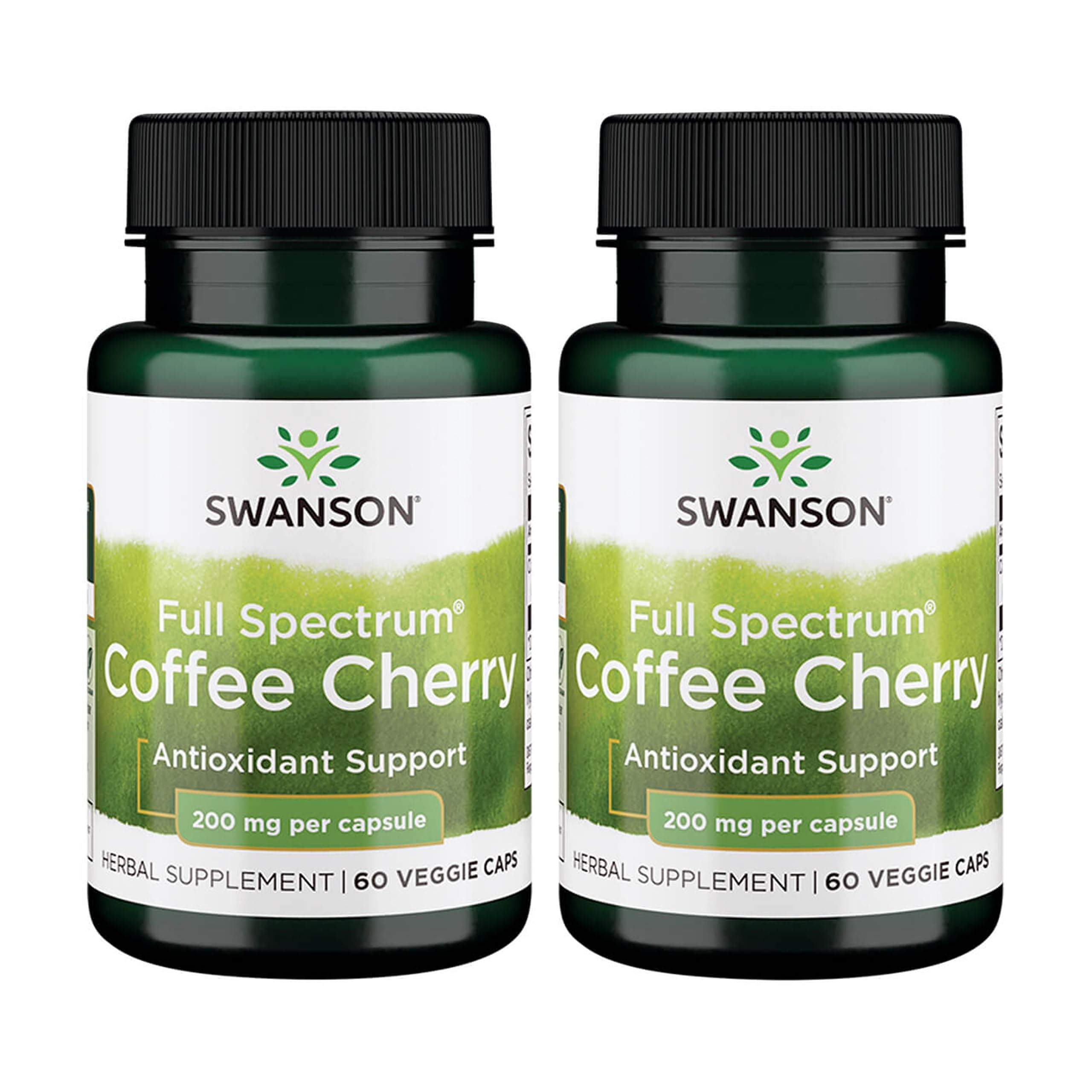 Swanson Full-Spectrum Coffee Cherry-Herbal Immune Support & Wellness (60 Veggie Capsules, 200 mg) 2 Pack