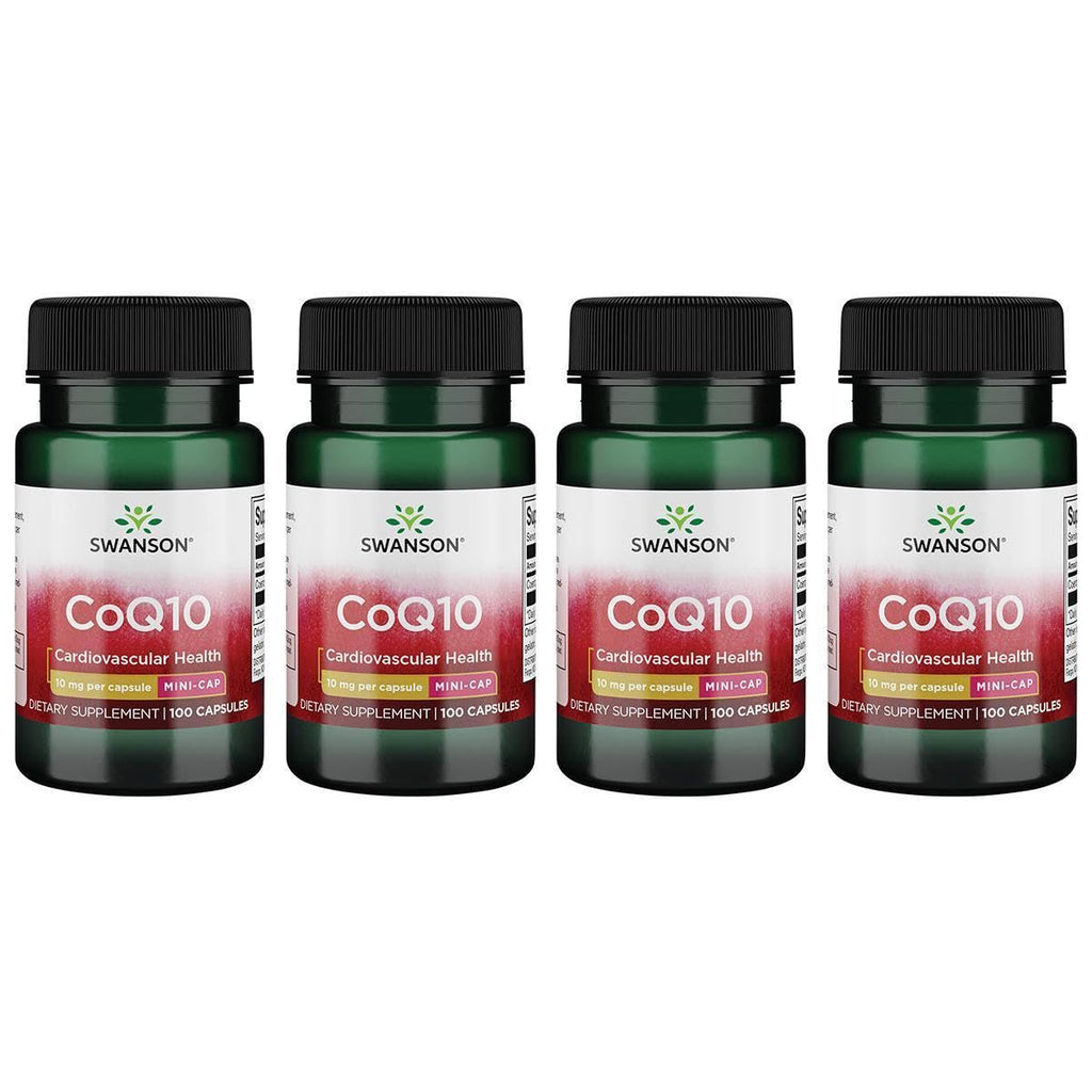 Swanson CoQ10 Mini Cap 10 mg – 100 Caps (4 Pack) | Cardio Support & Antioxidant