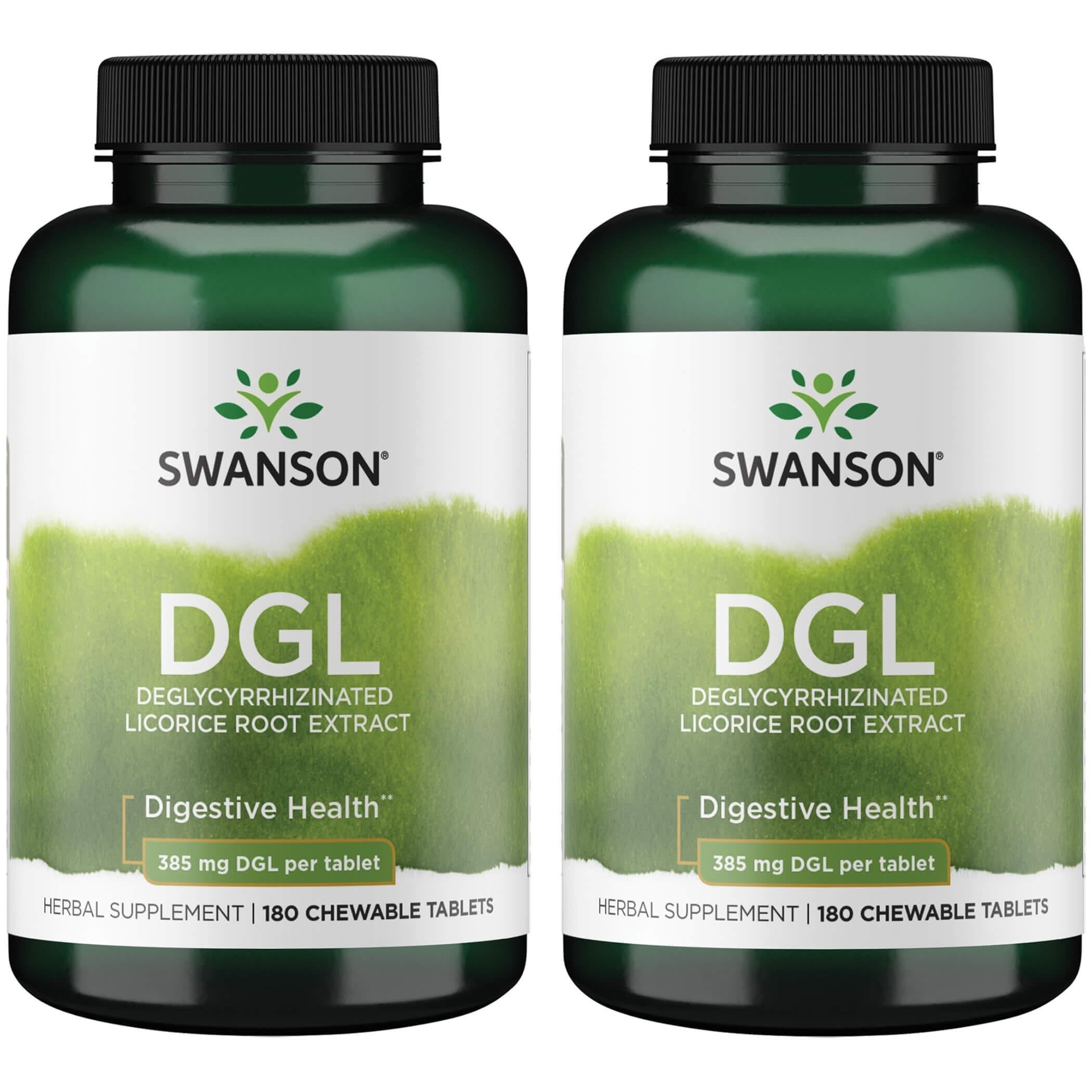 Swanson DGL Licorice 385 mg Chewables – 180 Count (2 Pack)
