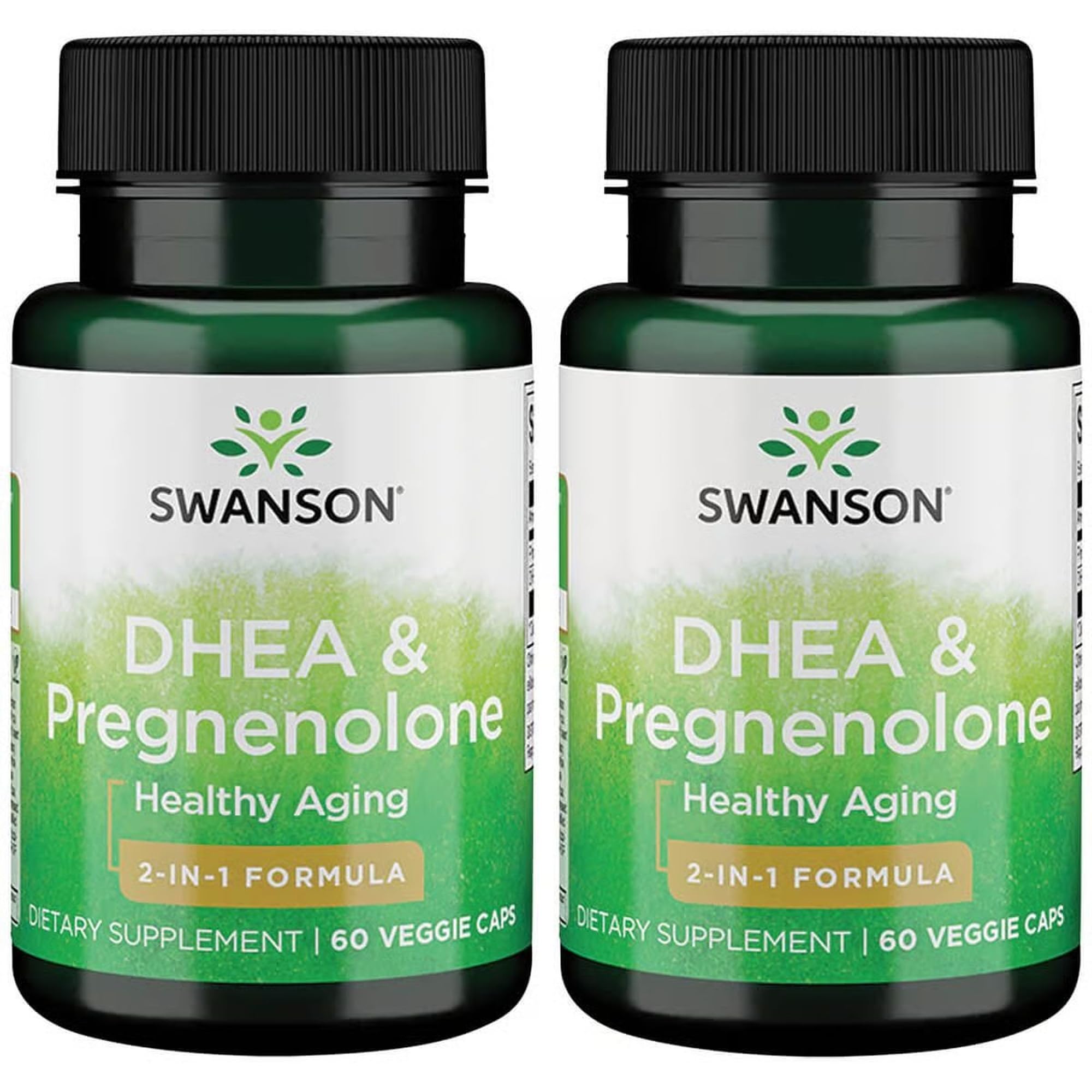 Swanson DHEA and Pregnenolone Complex 60 Veg Capsules (2 Pack) – Hormone Support