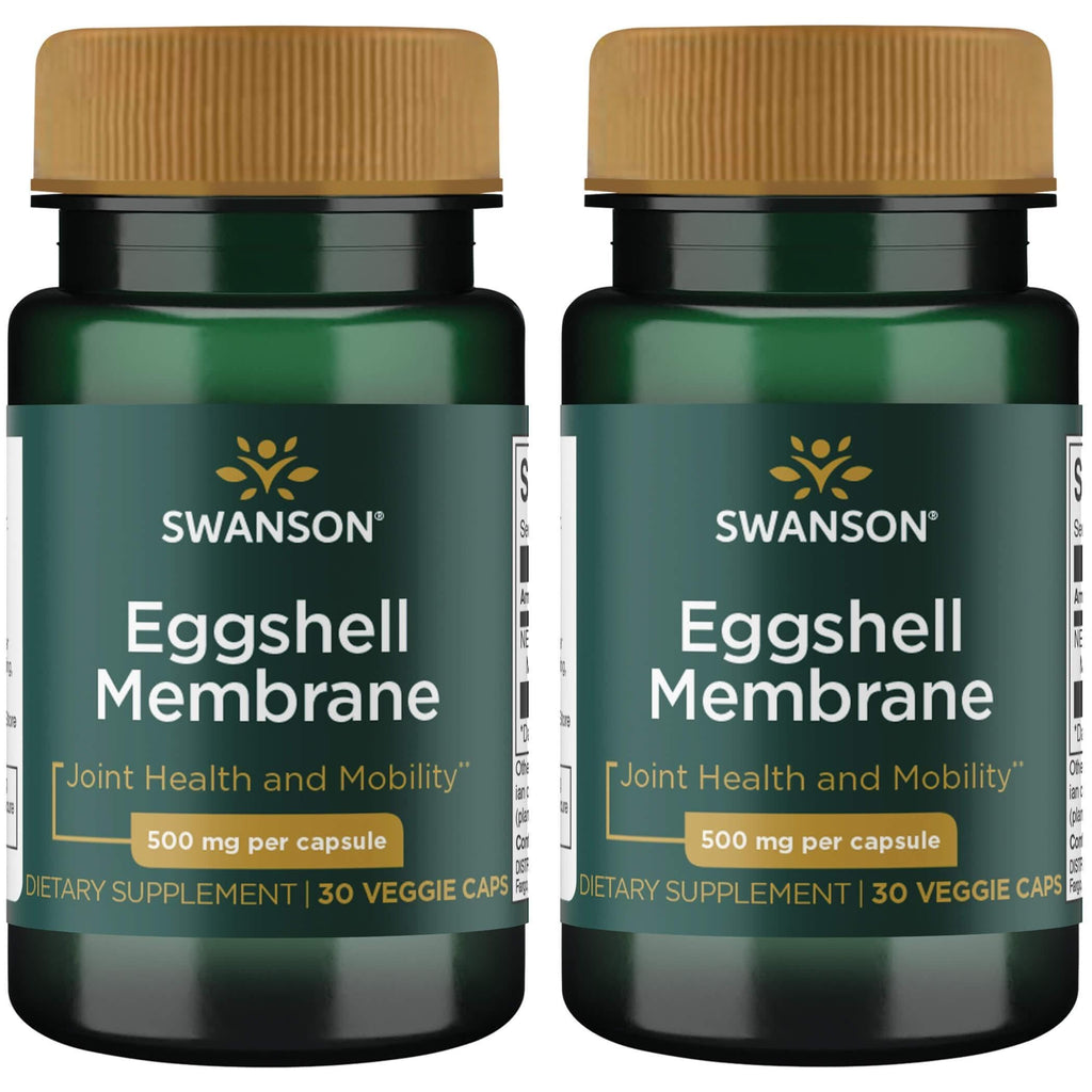 Swanson Eggshell Membrane 500 mg – 30 Veg Caps (2 Pack) | Joint Support
