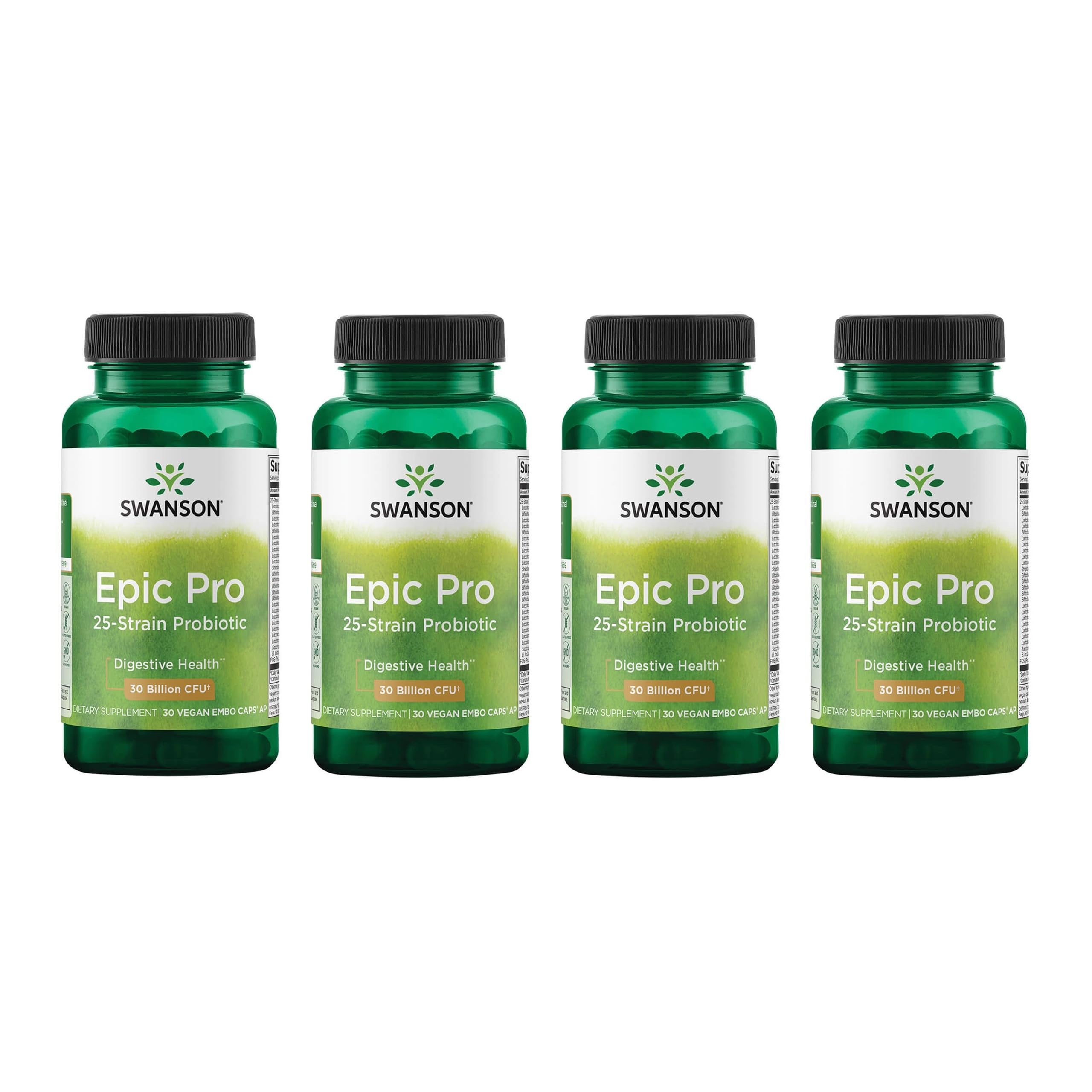 Swanson Epic-Pro 25-Strain Probiotic – 30B CFU, DRcaps, 4-Pack
