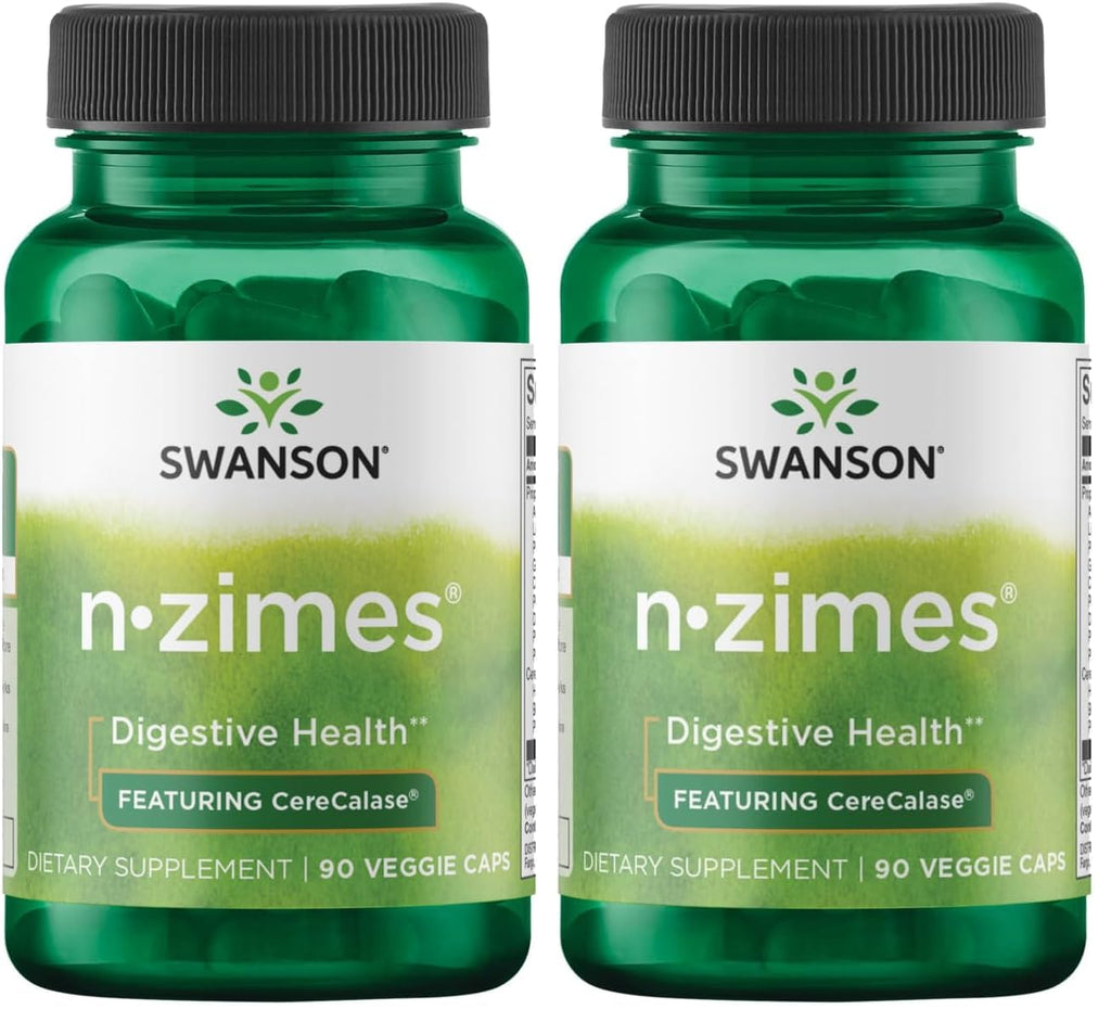Swanson Full Spectrum N-Zymes 90 Veg Capsules Enzyme (Pack of 2)