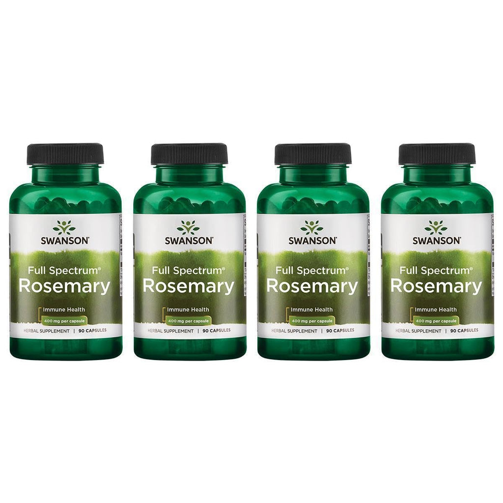 Swanson Full Spectrum Rosemary - Immune Support (90 Capsules, 400mg) - 4 Pack