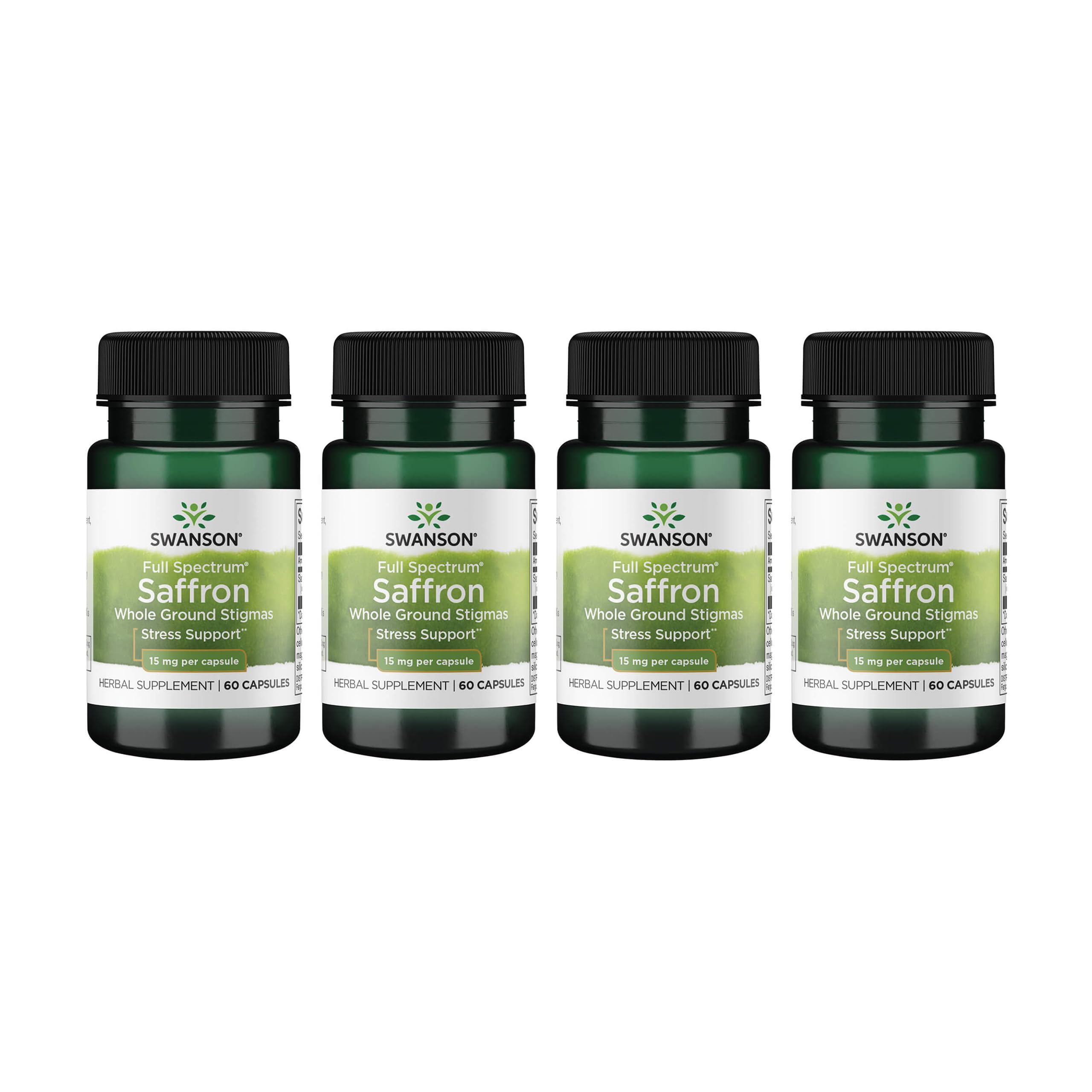 Swanson Full Spectrum Saffron – Whole Ground Stigmas, 60 Veggie Capsules, 4 Pack