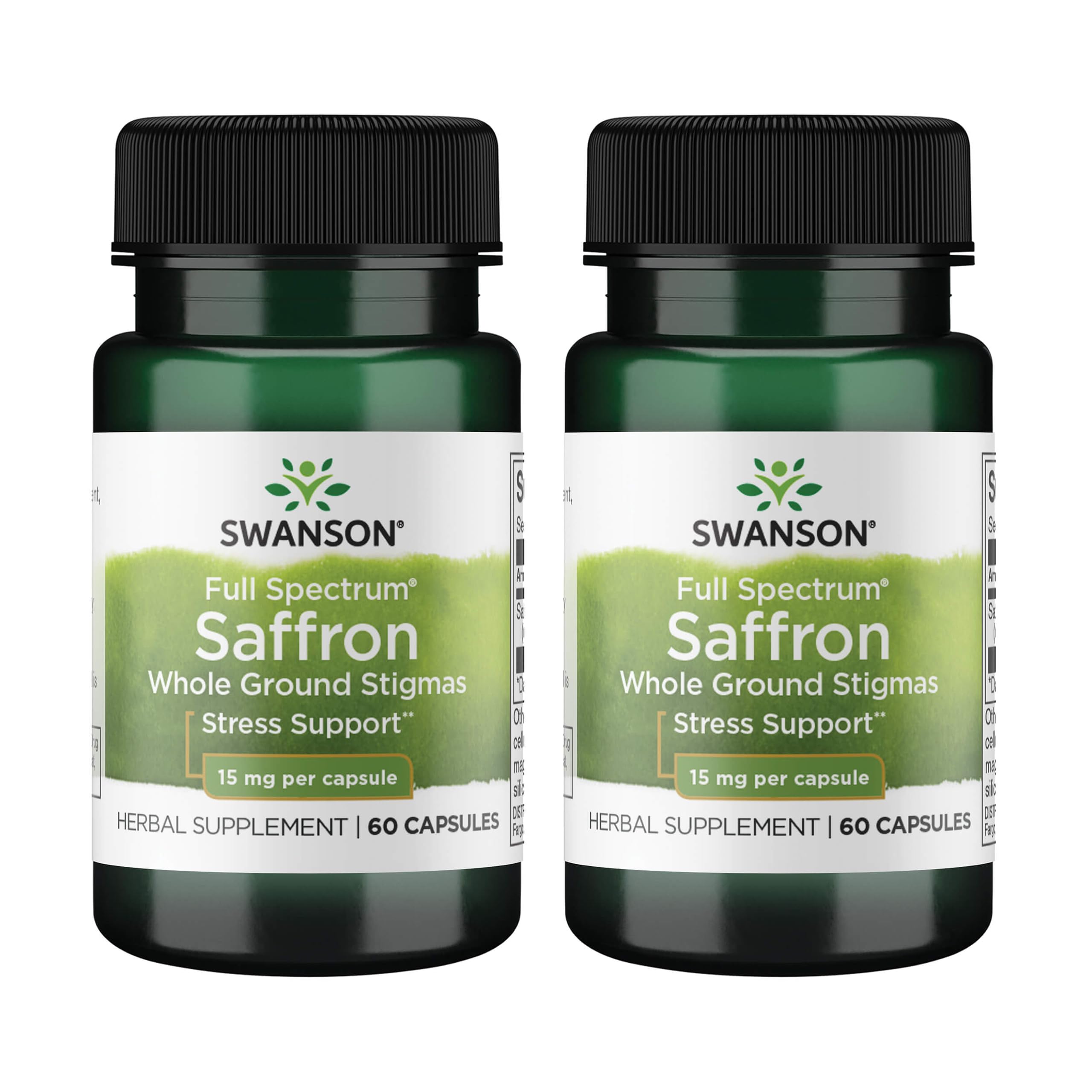 Swanson Full Spectrum Saffron – Organic Spanish Saffron, Mood Support (60 Veggie Capsules, 15 mg) 2 Pack