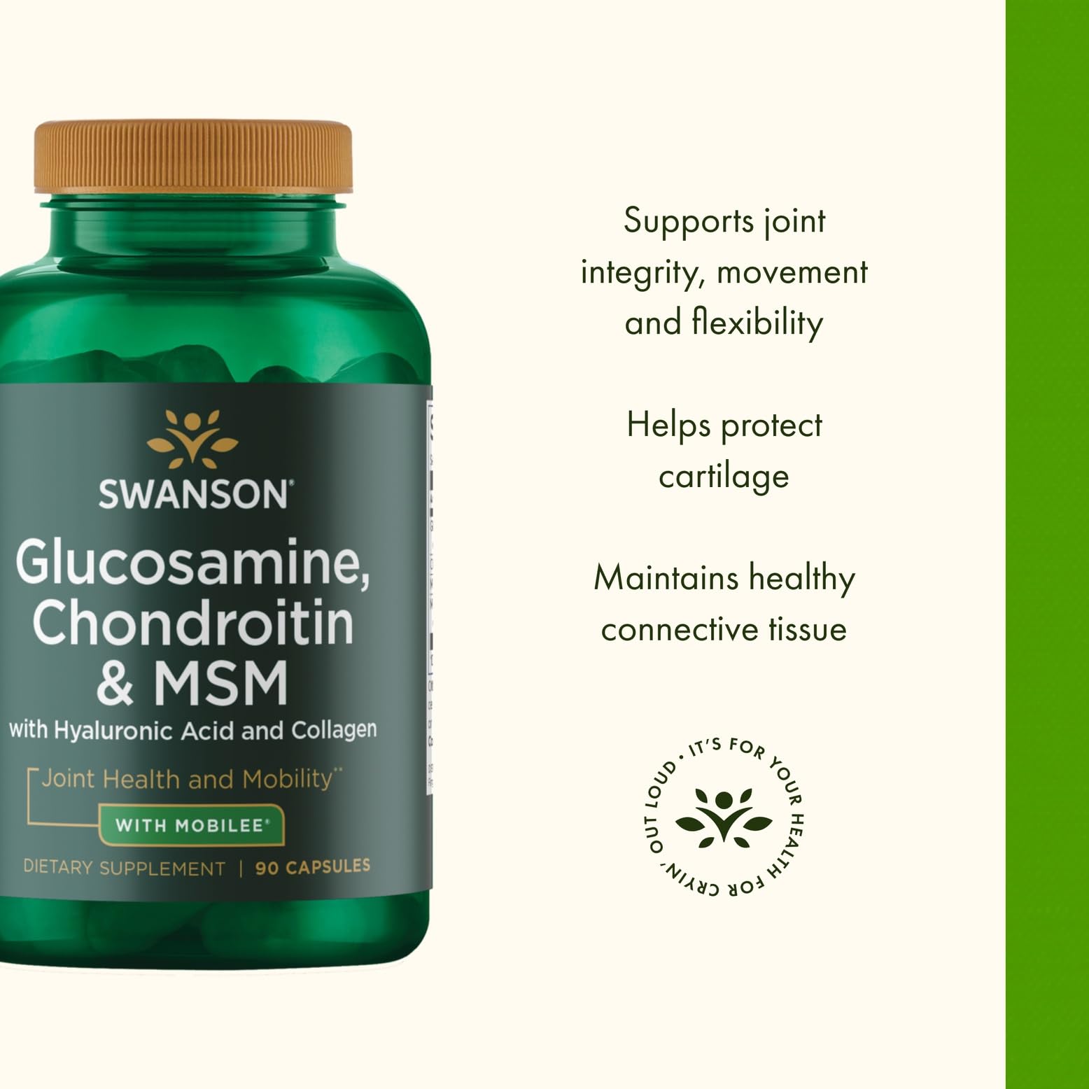 Swanson Glucosamine Chondroitin & Msm with Hyal-Joint 90 Capsules