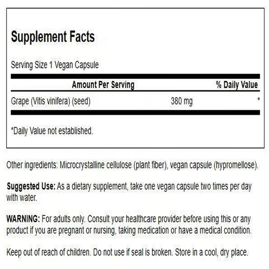 Swanson Grape Seed OPCs 380 mg - Heart Health & Antioxidant Support, 100 Capsules