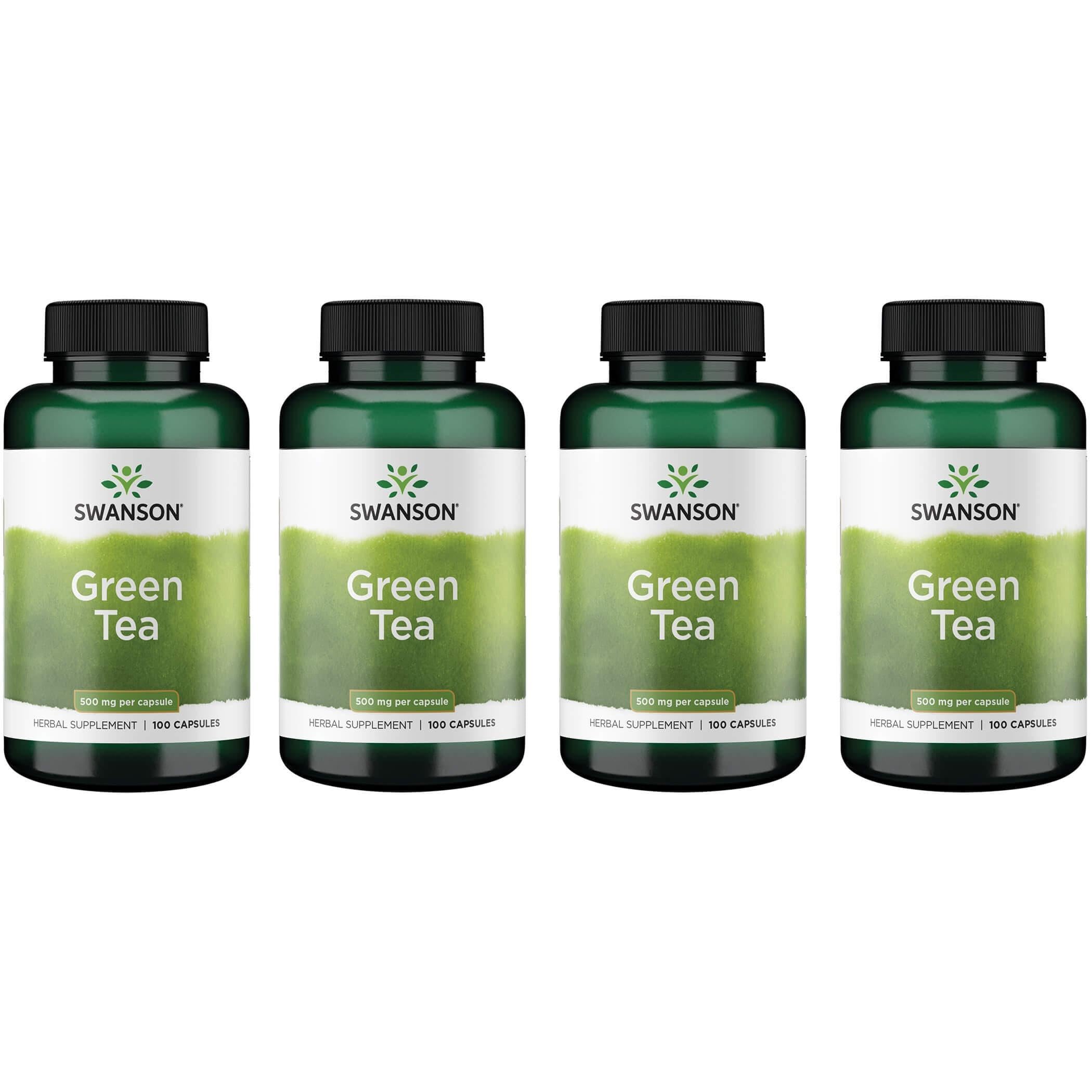 Swanson Green Tea Extract Supplement – 500 mg – 100 Capsules (4 Pack)