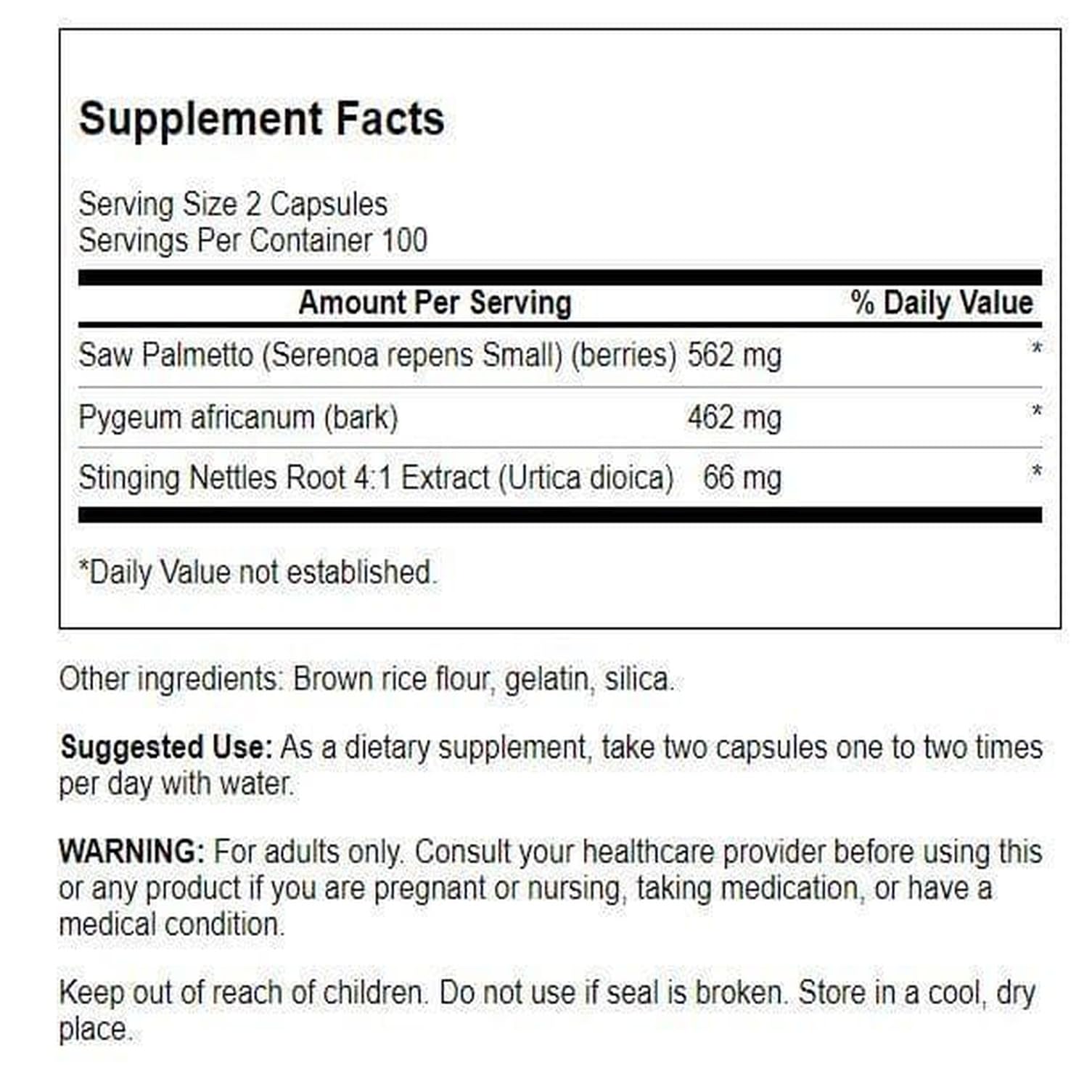 Swanson Herbal Prostate Complex - Men's Supplement - Pygeum, Saw Palmetto & Stinging Nettle - (200 Capsules) (3 Pack)