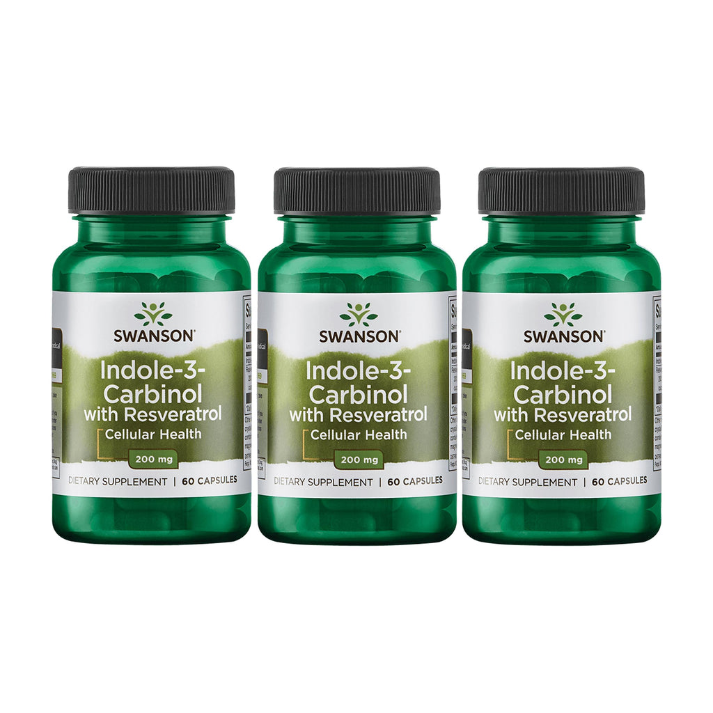 Swanson Indole-3-Carbinol with Resveratrol (I3C) - Cellular Protection & Hormone Balance - 60 Caps