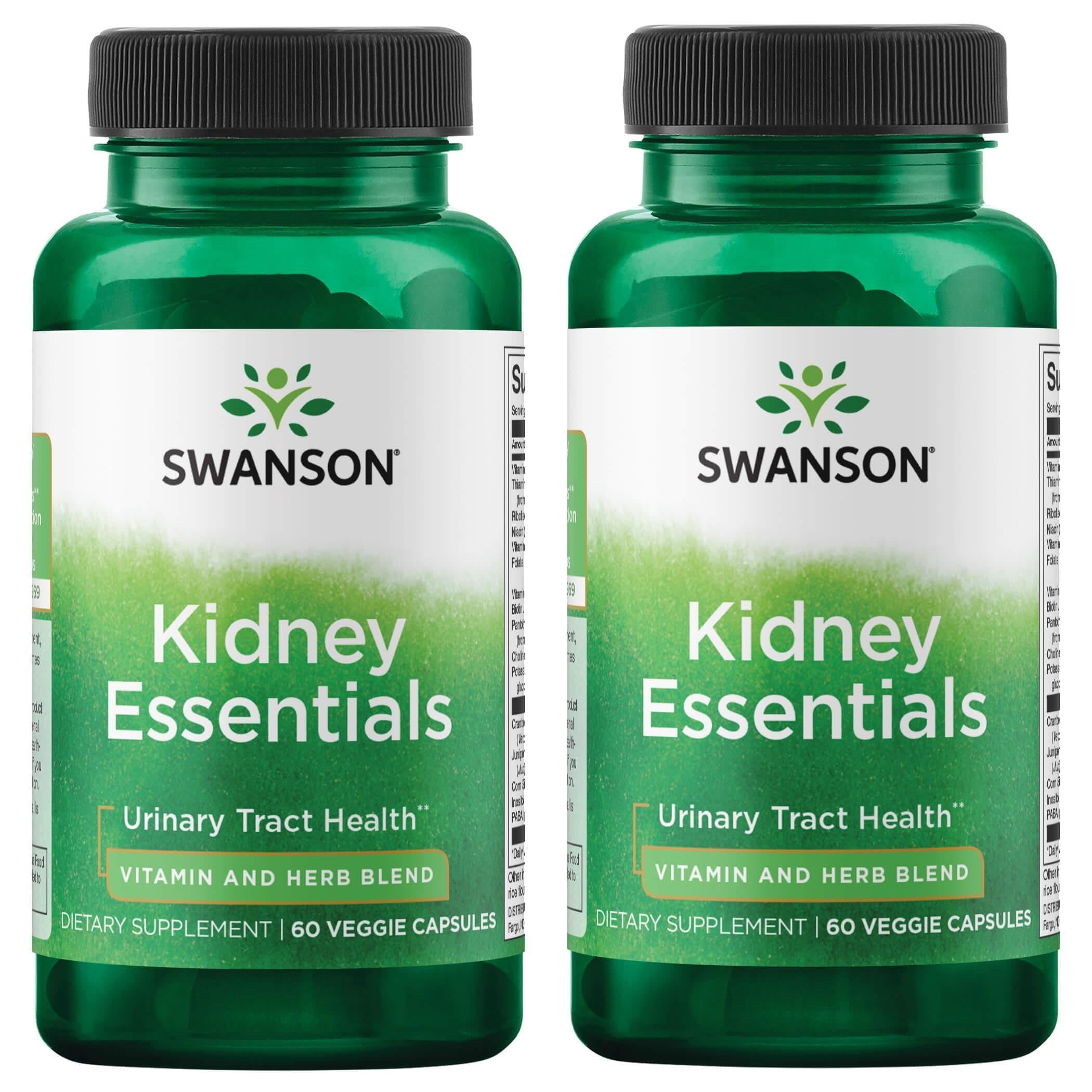 Swanson Kidney Essentials 60 Veg Capsules (2 Pack) - Kidney Support