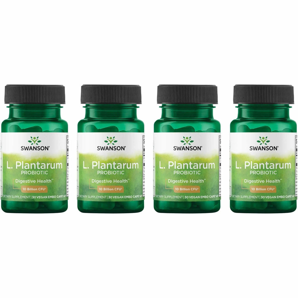 Swanson L. Plantarum Digestive Probiotic — 10B CFU, 30 Veggie Capsules, 4-Pack