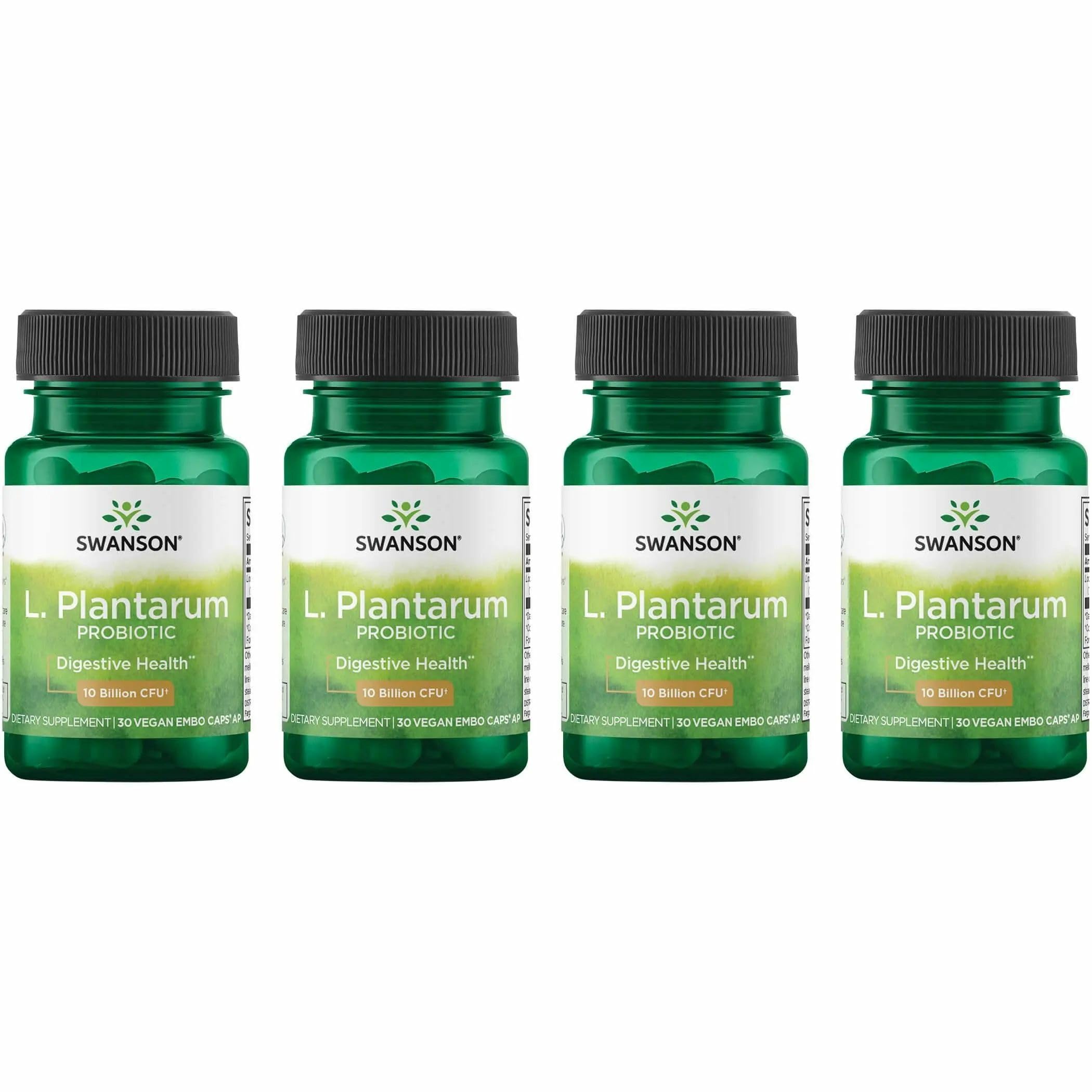Swanson L. Plantarum Digestive Probiotic — 10B CFU, 30 Veggie Capsules, 4-Pack