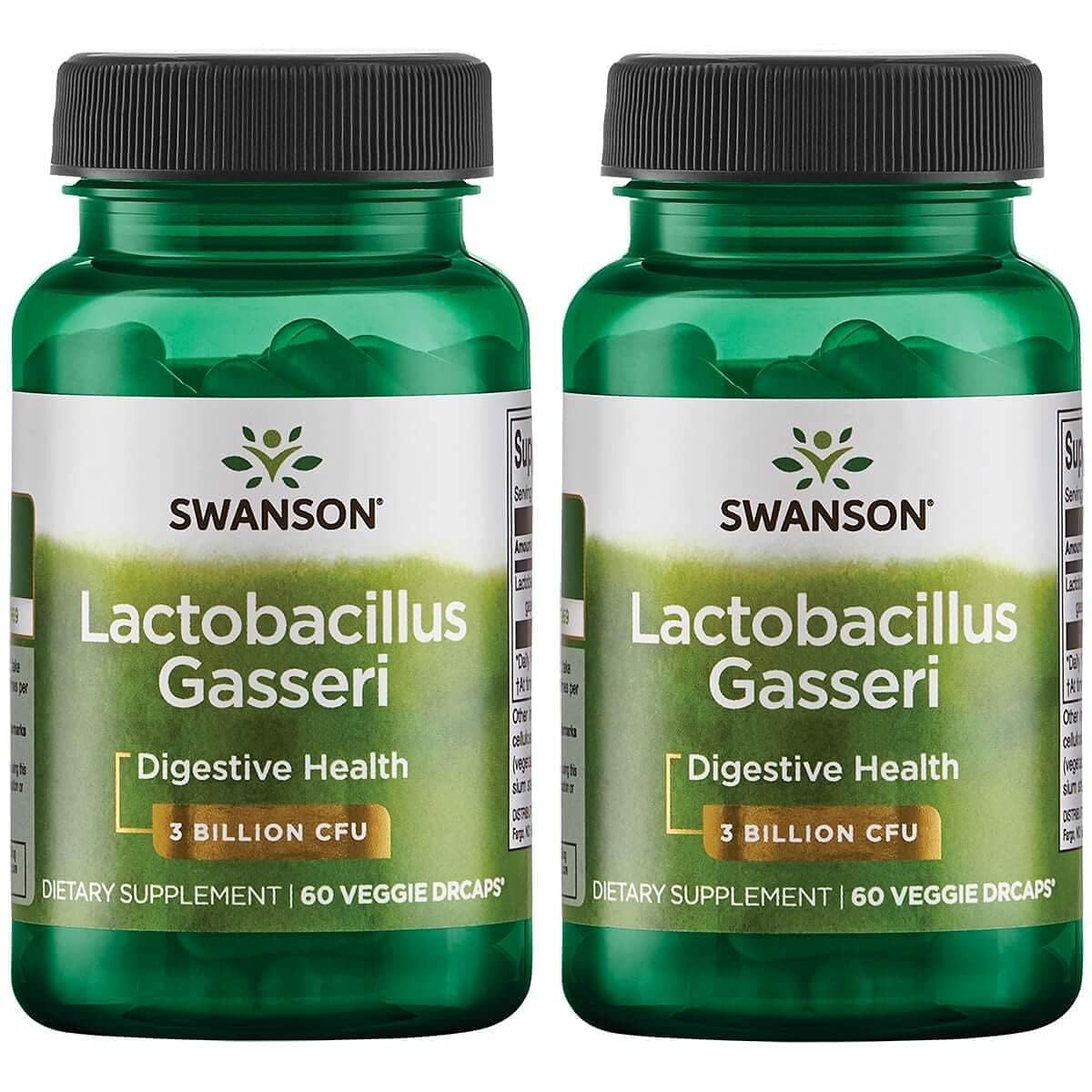 Swanson Lactobacillus Gasseri Probiotic - 3 Billion CFU - Satiety and Fat Metabolism Support - 60 Veggie Capsules (2 Bottles)
