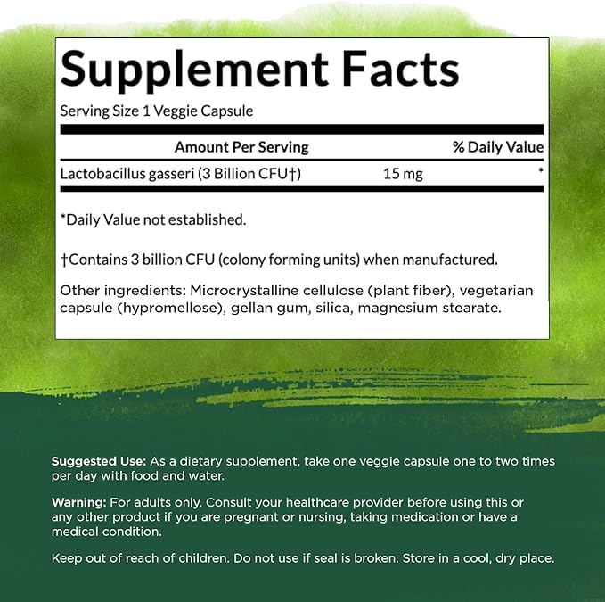 Swanson Lactobacillus Gasseri Probiotic - 3 Billion CFU - Satiety and Fat Metabolism Support - 60 Veggie Capsules (2 Bottles)