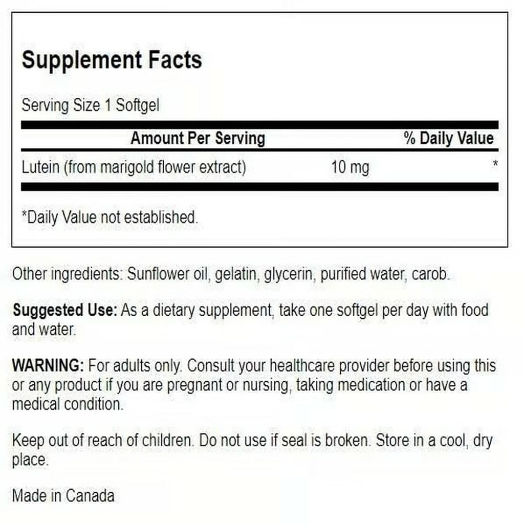 Swanson Lutein 10 mg 60 Sgels (2 Pack) | Vision Support