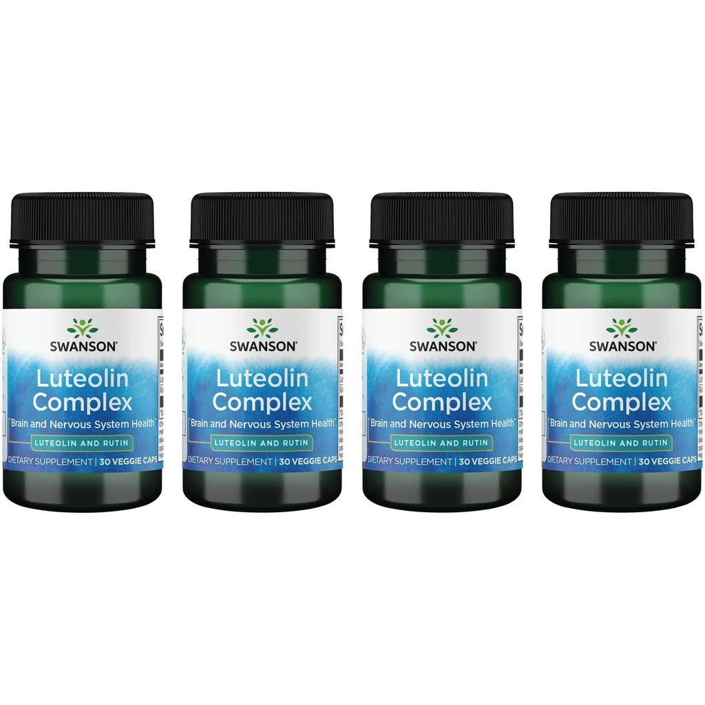 Swanson Luteolin Complex w/Rutin – Brain Support Supplement for Memory, Mood & Cognitive Health | 30 Veggie Capsules (4 Pack)