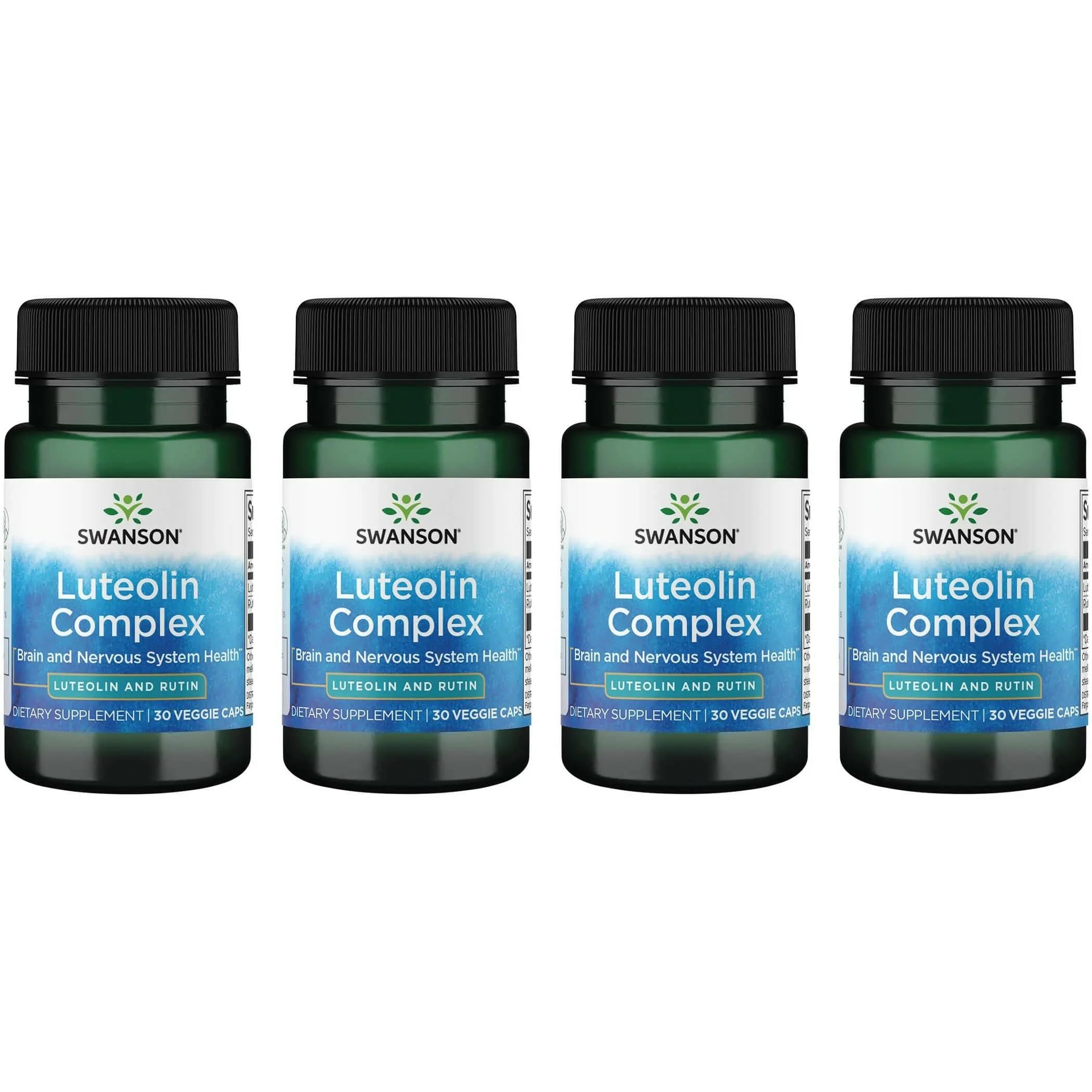 Swanson Luteolin Complex w/Rutin – Brain Support Supplement for Memory, Mood & Cognitive Health | 30 Veggie Capsules (4 Pack)