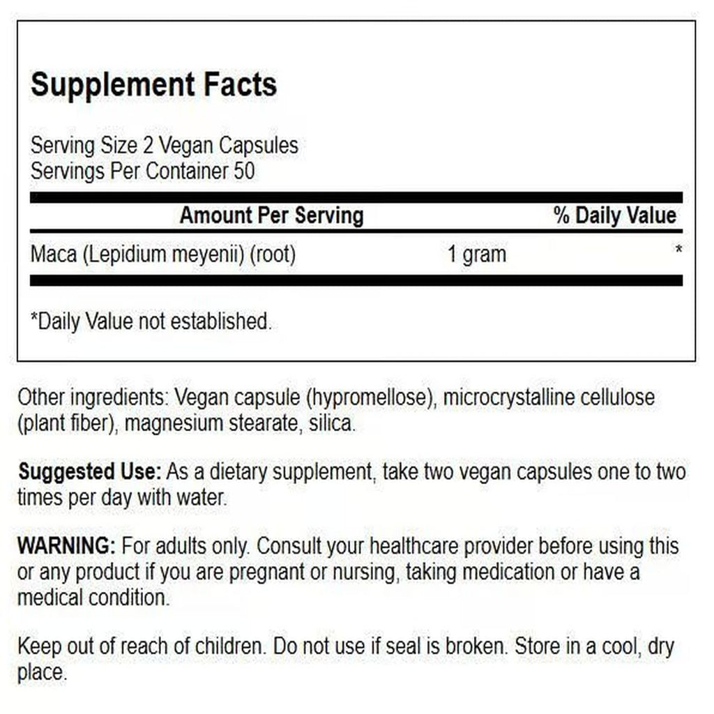 Swanson Maca 500 mg | 100 Capsules – Vitality & Hormone Balance