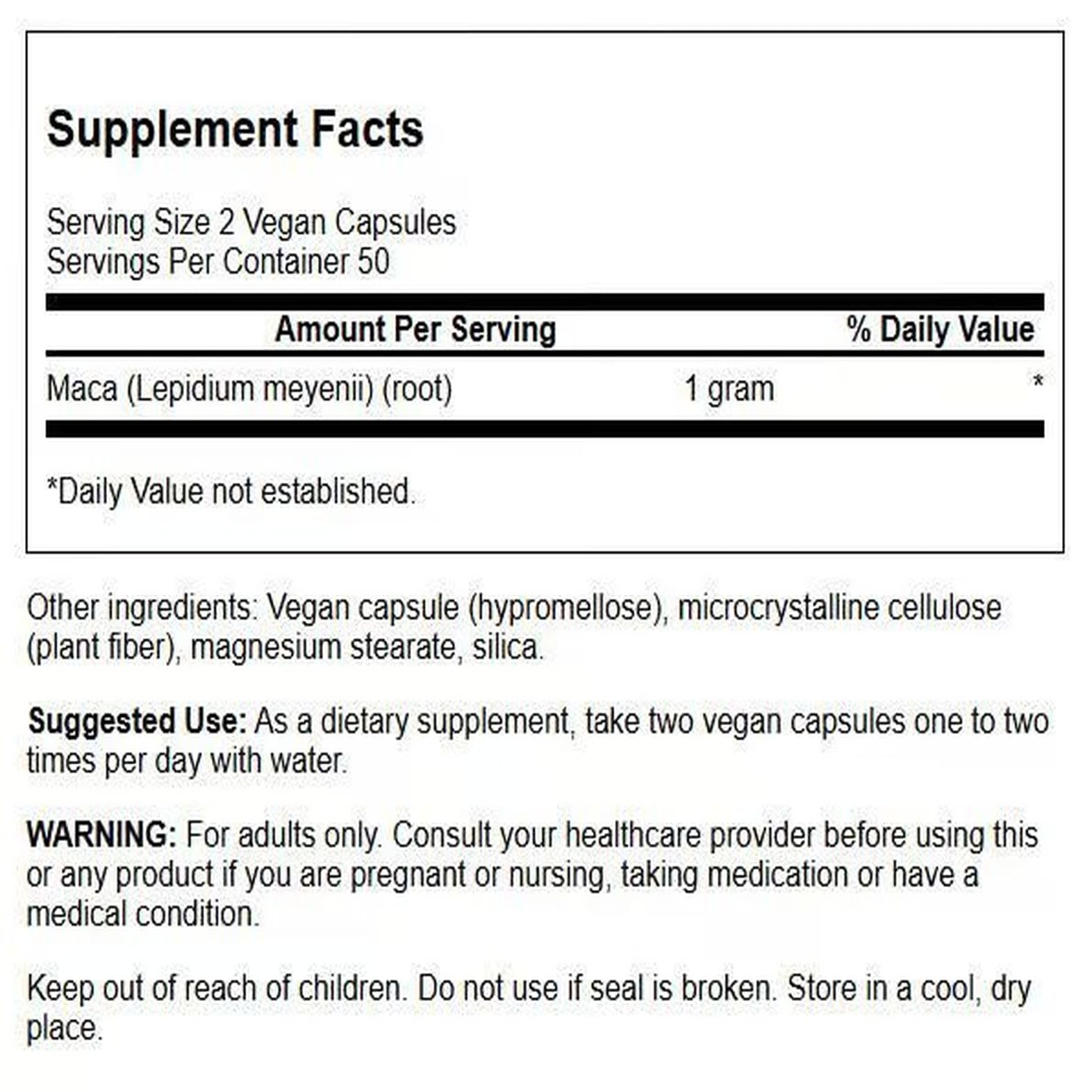 Swanson Maca 500 mg | 100 Capsules – Vitality & Hormone Balance